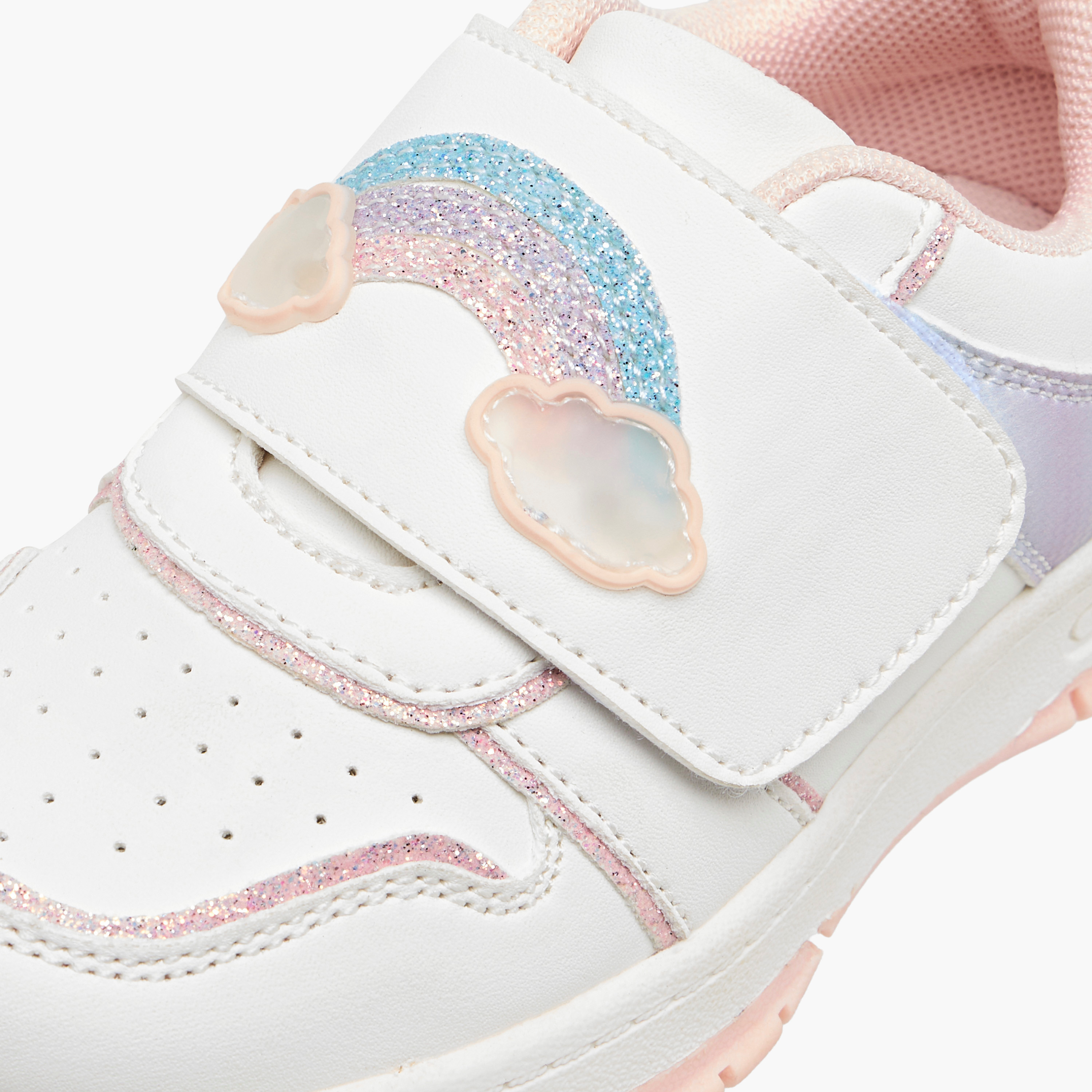 Juniors Girls Rainbow Embellished Hook & Loop Sneakers-girls-shoes-sneakers-image-4