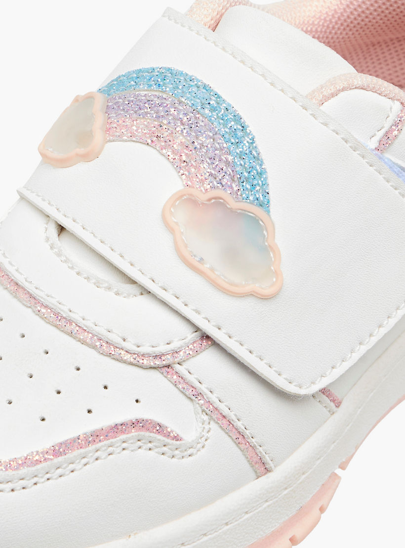 Juniors Girls Rainbow Embellished Hook & Loop Sneakers-girls-shoes-sneakers-image-4