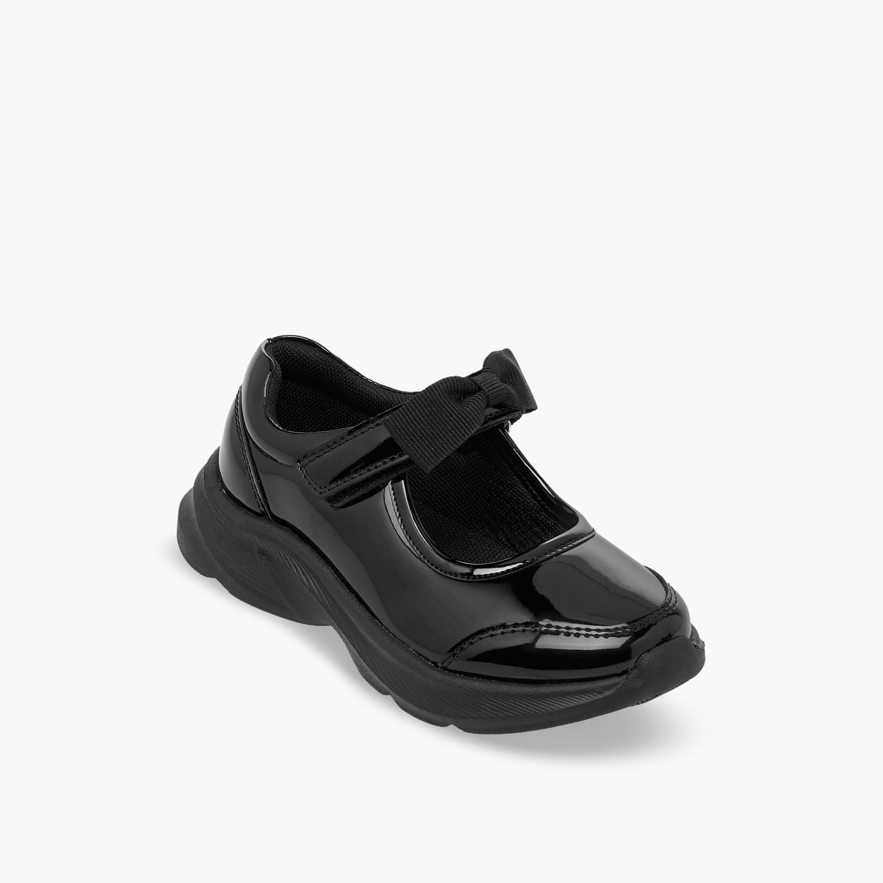 حذاء مدرسي بفيونكة وشريط إغلاق للبنات من فلورا بيلا-girls-shoes-maryjanes-image-2