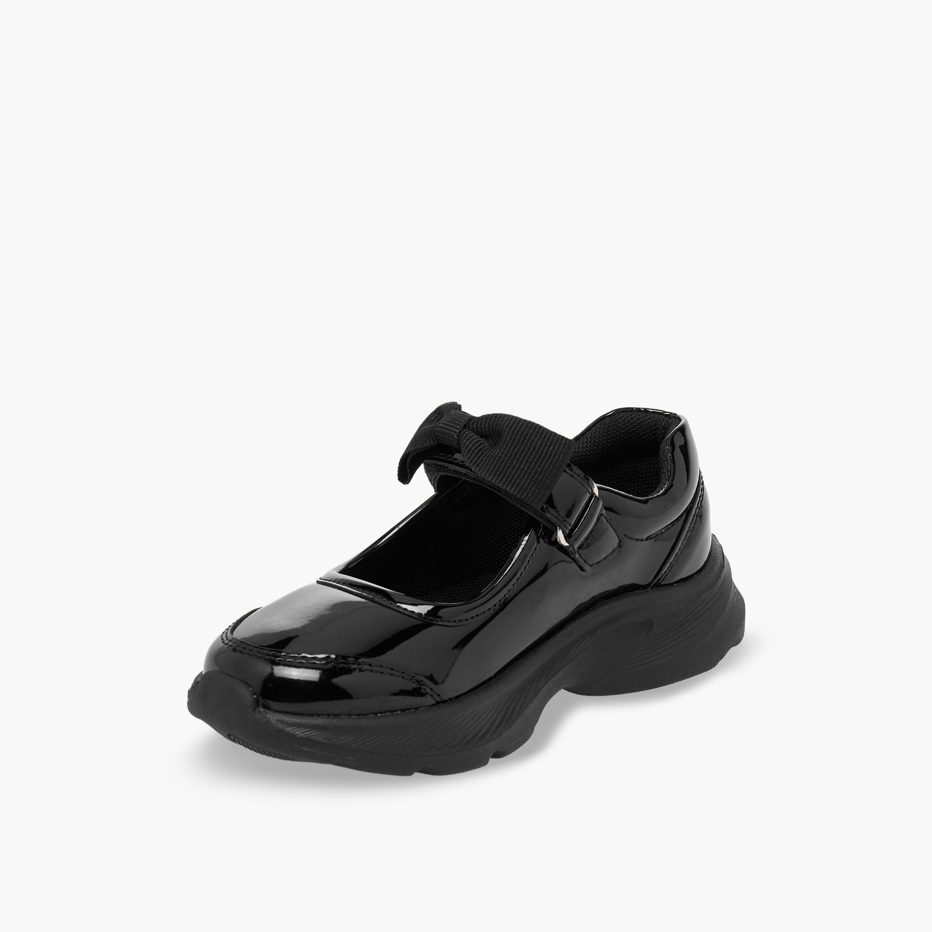 حذاء مدرسي بفيونكة وشريط إغلاق للبنات من فلورا بيلا-girls-shoes-maryjanes-image-4