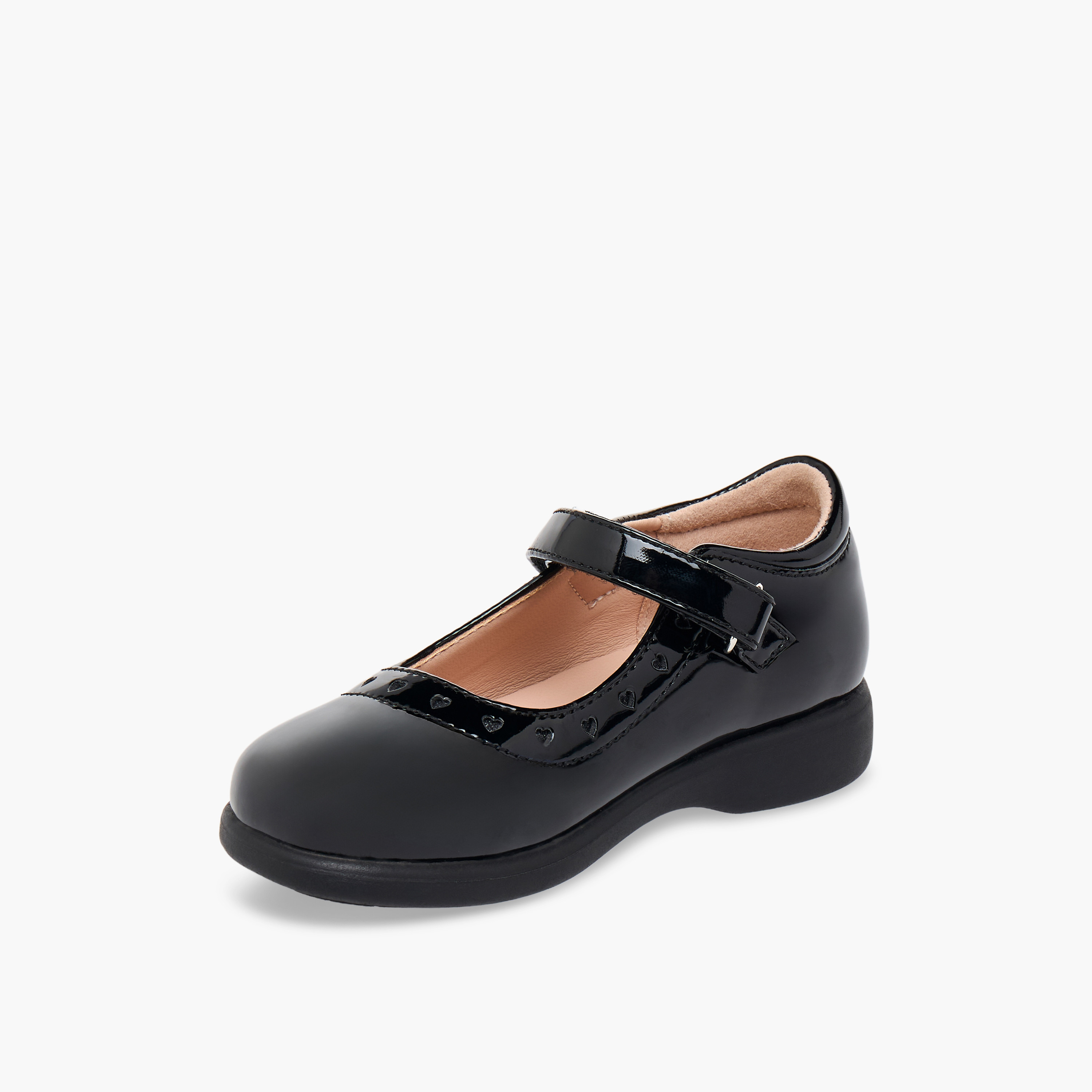 حذاء ماري جين مدرسي بشريط إغلاق لاصق وتفاصيل قلب للبنات من فلورا بيلا-girls-shoes-maryjanes-image-4