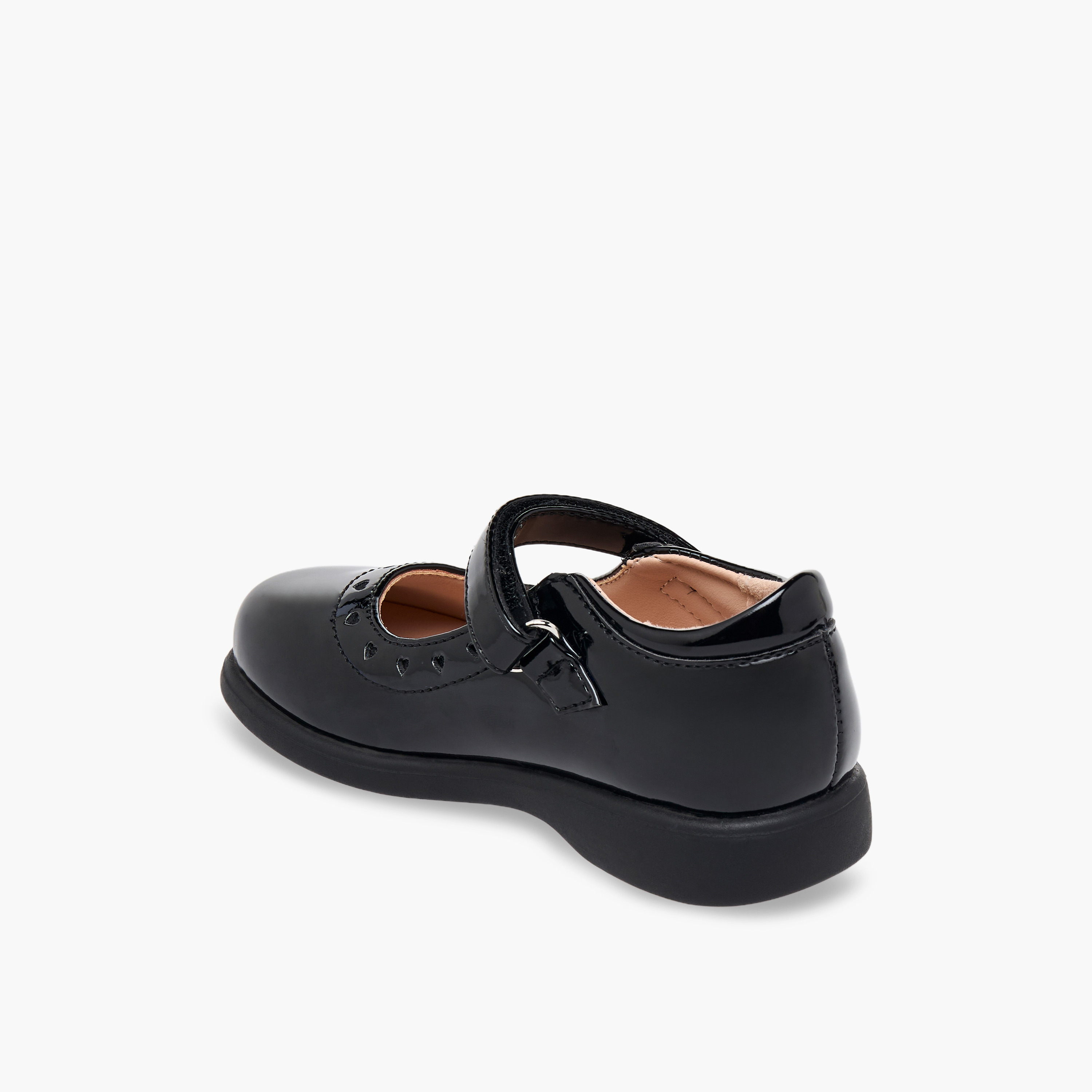حذاء ماري جين مدرسي بشريط إغلاق لاصق وتفاصيل قلب للبنات من فلورا بيلا-girls-shoes-maryjanes-image-5