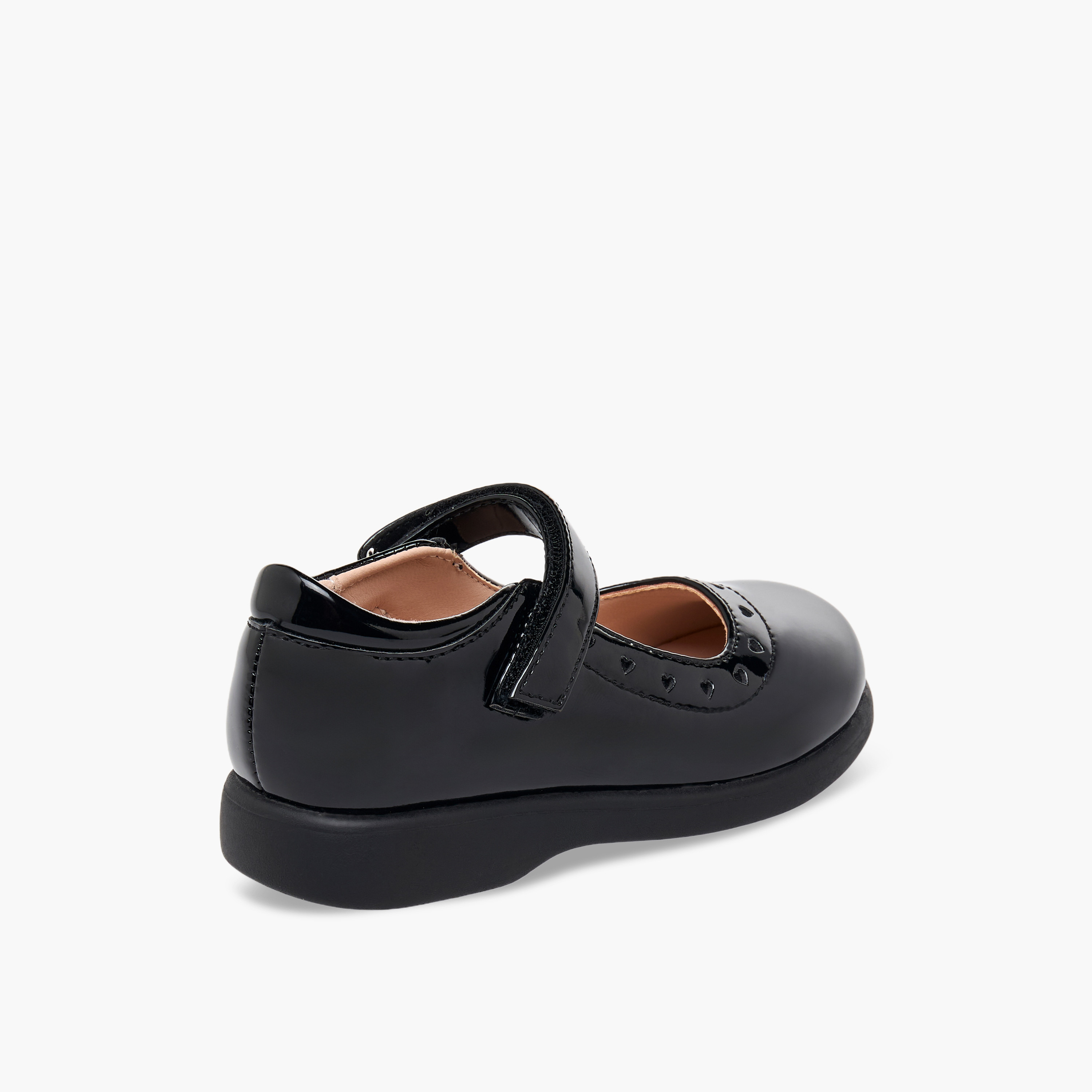 Flora Bella Girls Heart Detail Hook & Loop School Shoes-girls-shoes-maryjanes-image-6