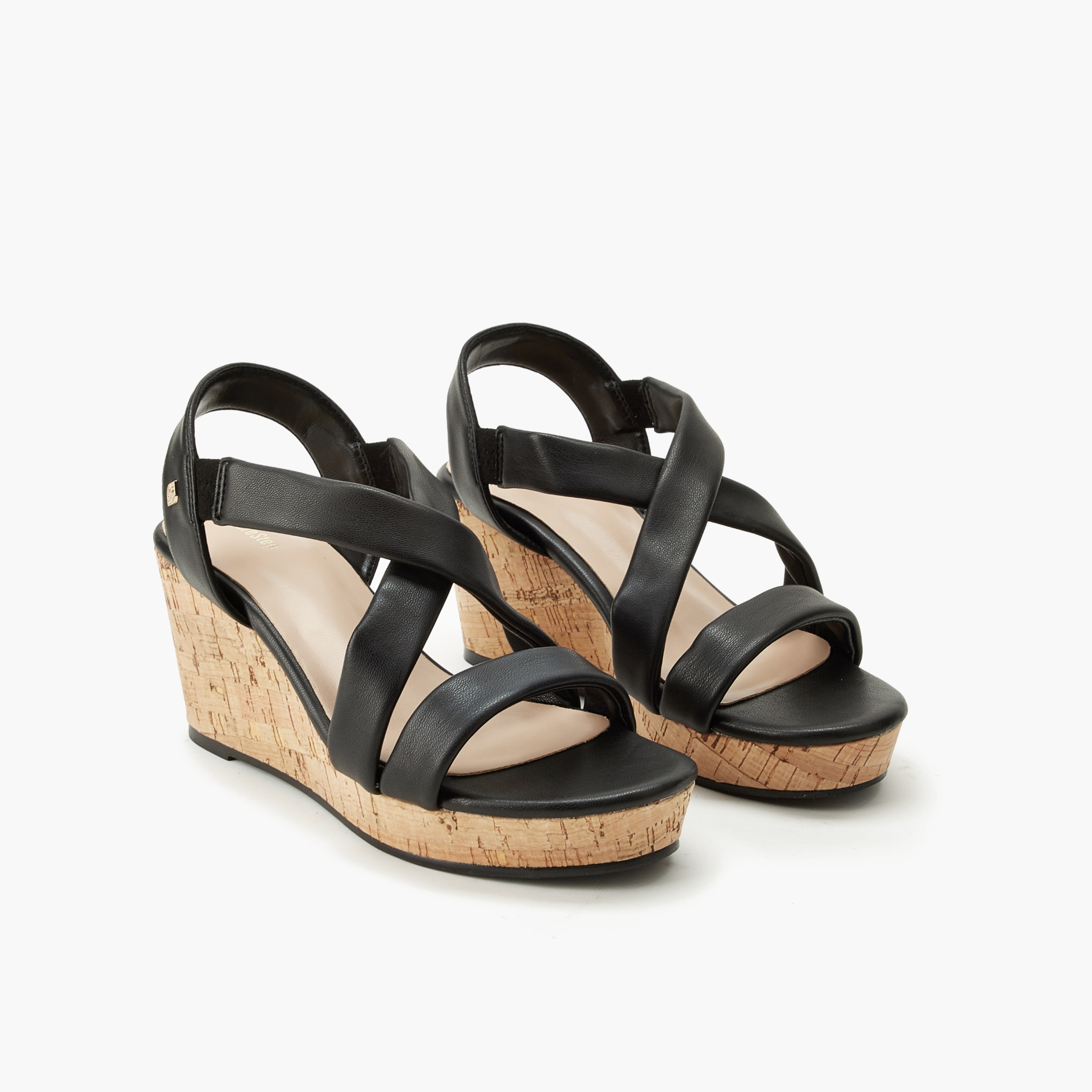 Surestep Women Cross Strap Wedge Heel Sandals-women-shoes-sandals-heeled-image-1