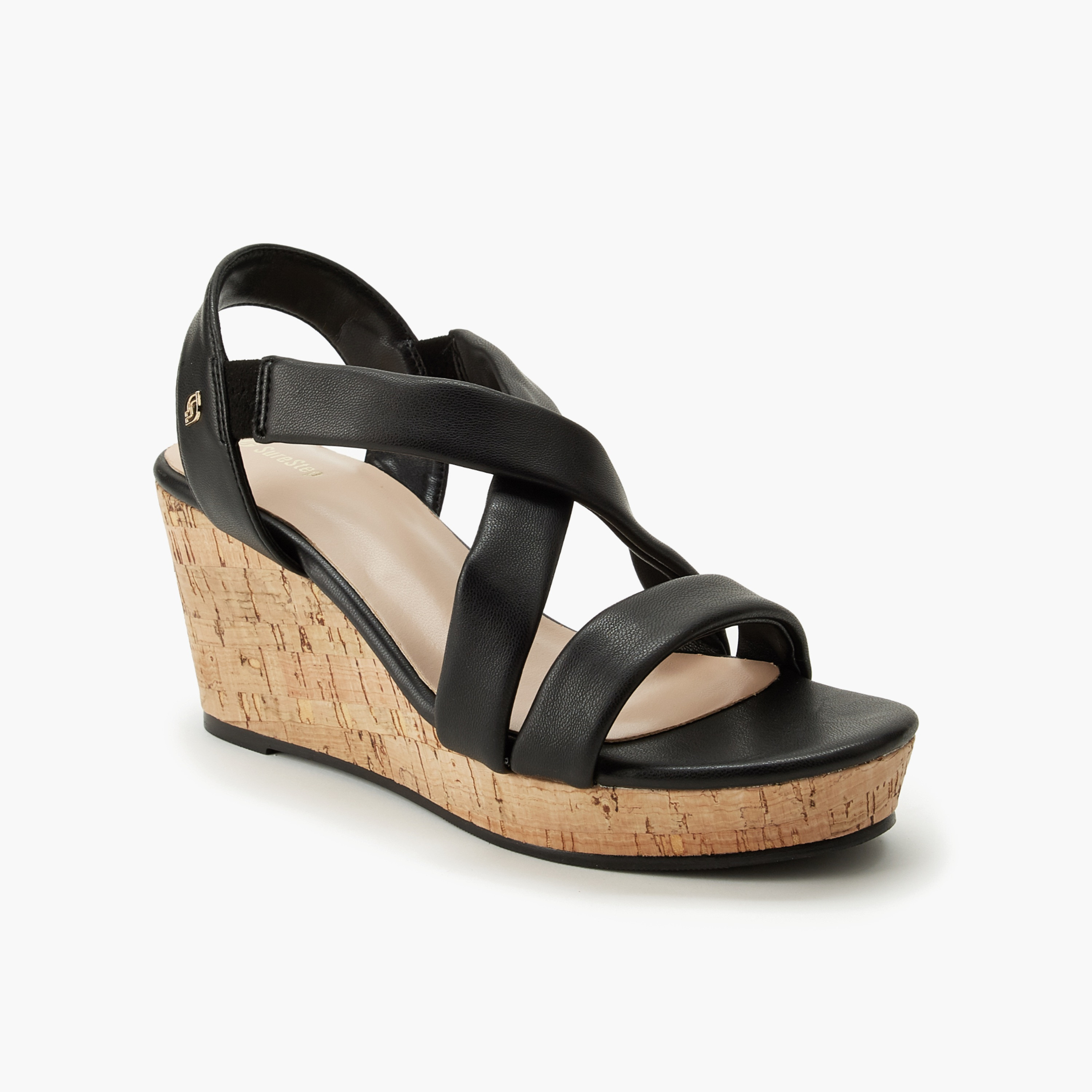 Surestep Women Cross Strap Wedge Heel Sandals-women-shoes-sandals-heeled-image-2
