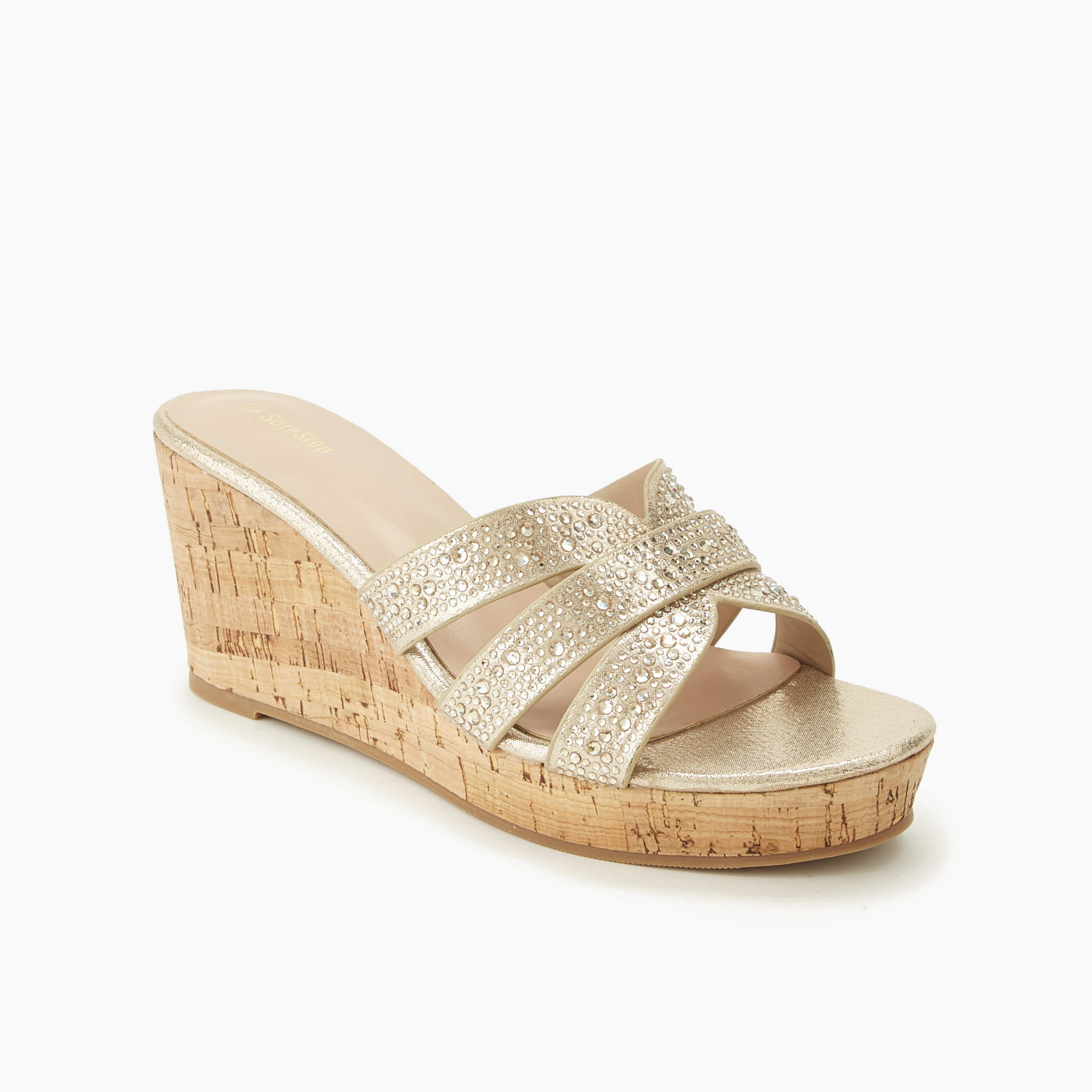 Surestep Women Embellished Wedge Heel Sandals-women-shoes-sandals-heeled-image-2