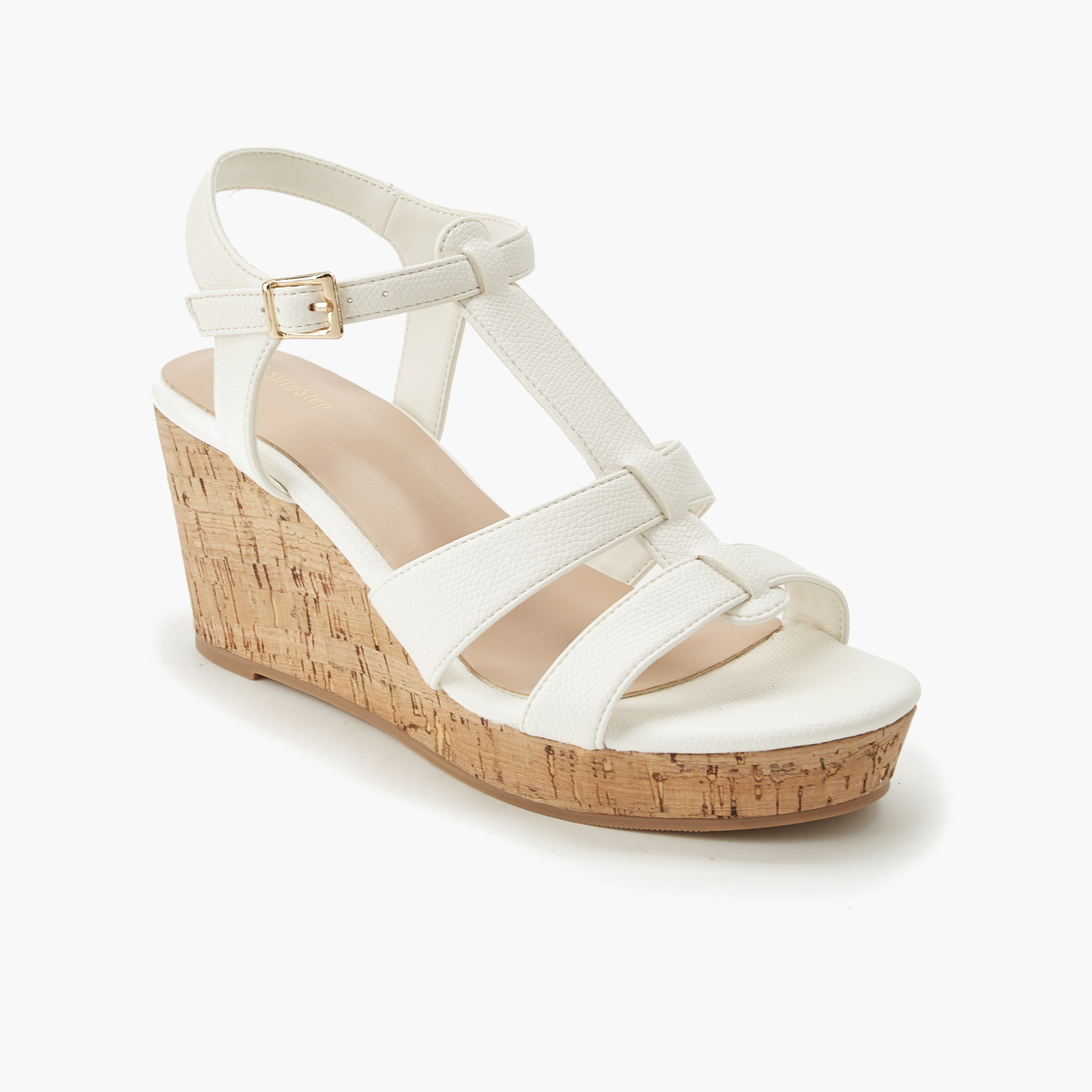 صندل ويدج للنساء بارز الملمس من شور ستيب-women-shoes-sandals-heeled-image-2