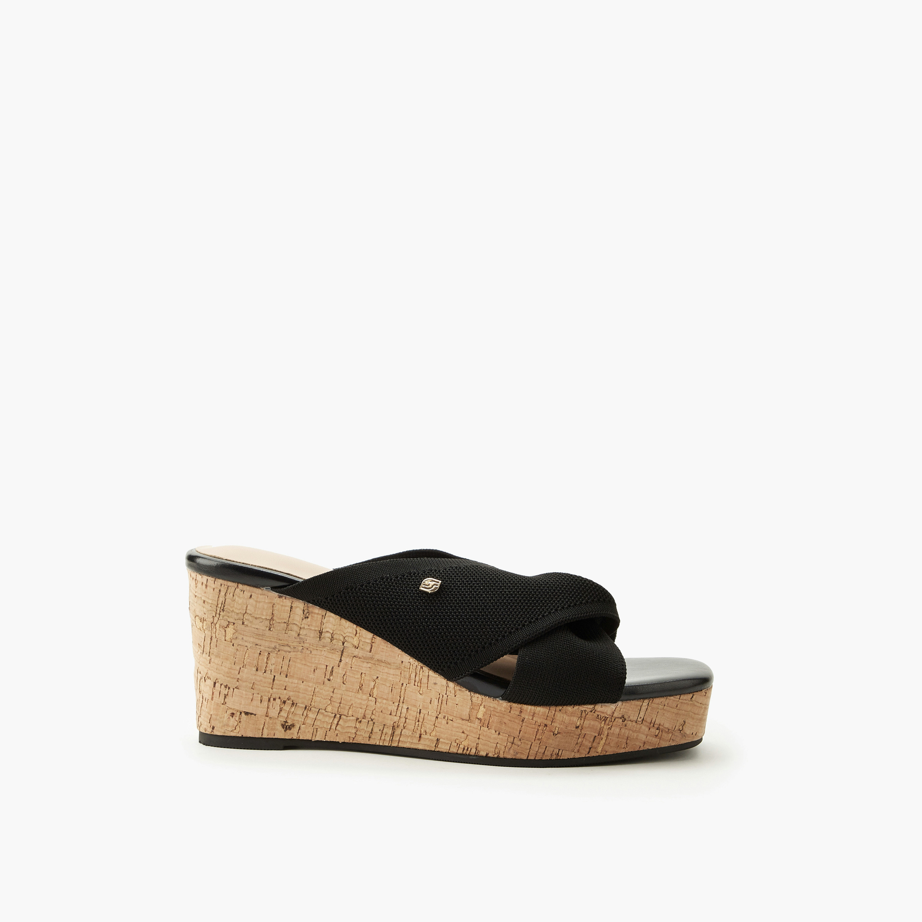 Surestep Women Textured Wedge Heel Sandals-women-shoes-sandals-heeled-image-3