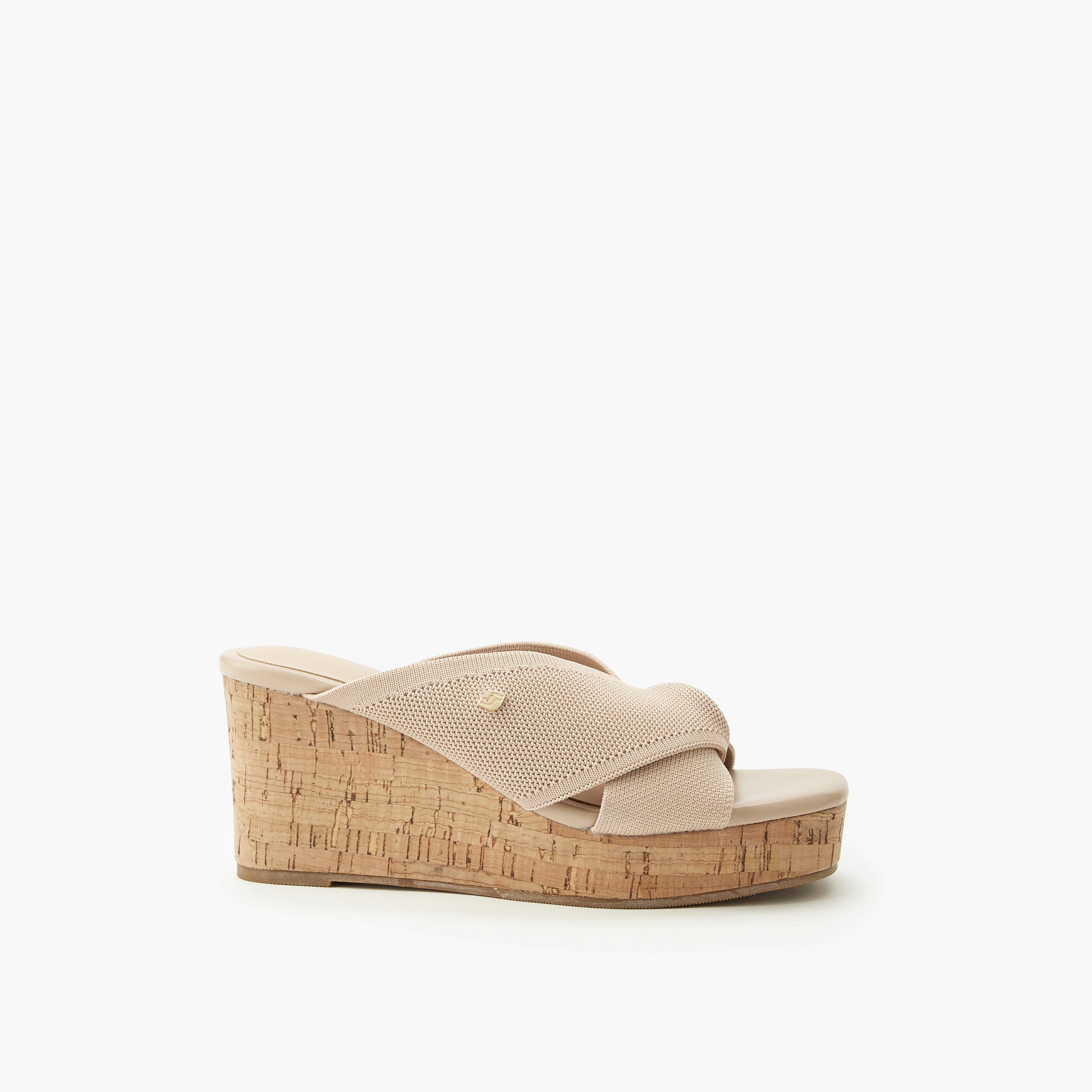 Surestep Women Textured Wedge Heel Sandals-women-shoes-sandals-heeled-image-3