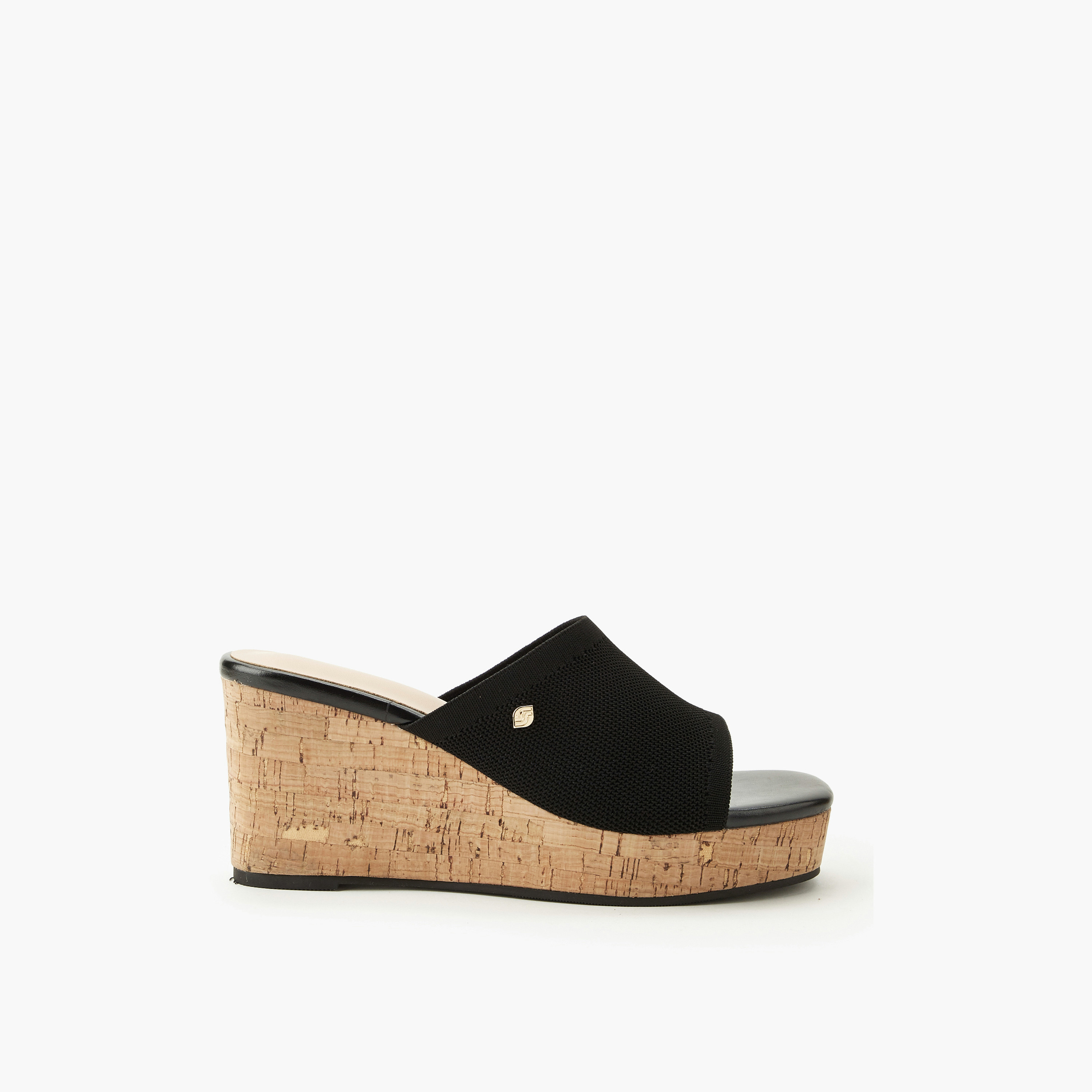 Surestep Women Textured Wedge Heel Sandals-women-shoes-sandals-heeled-image-3