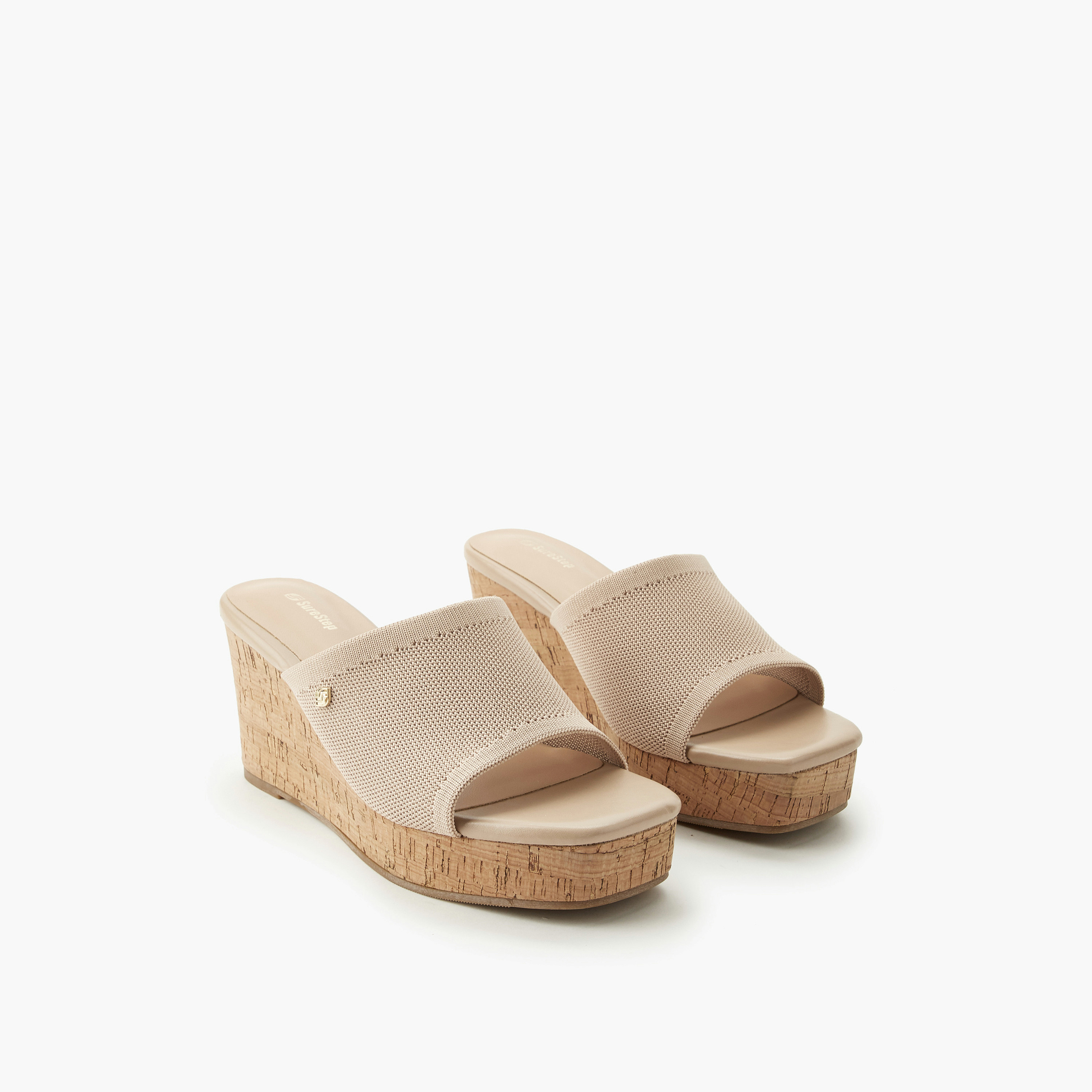 Surestep Women Textured Wedge Heel Sandals-women-shoes-sandals-heeled-image-1