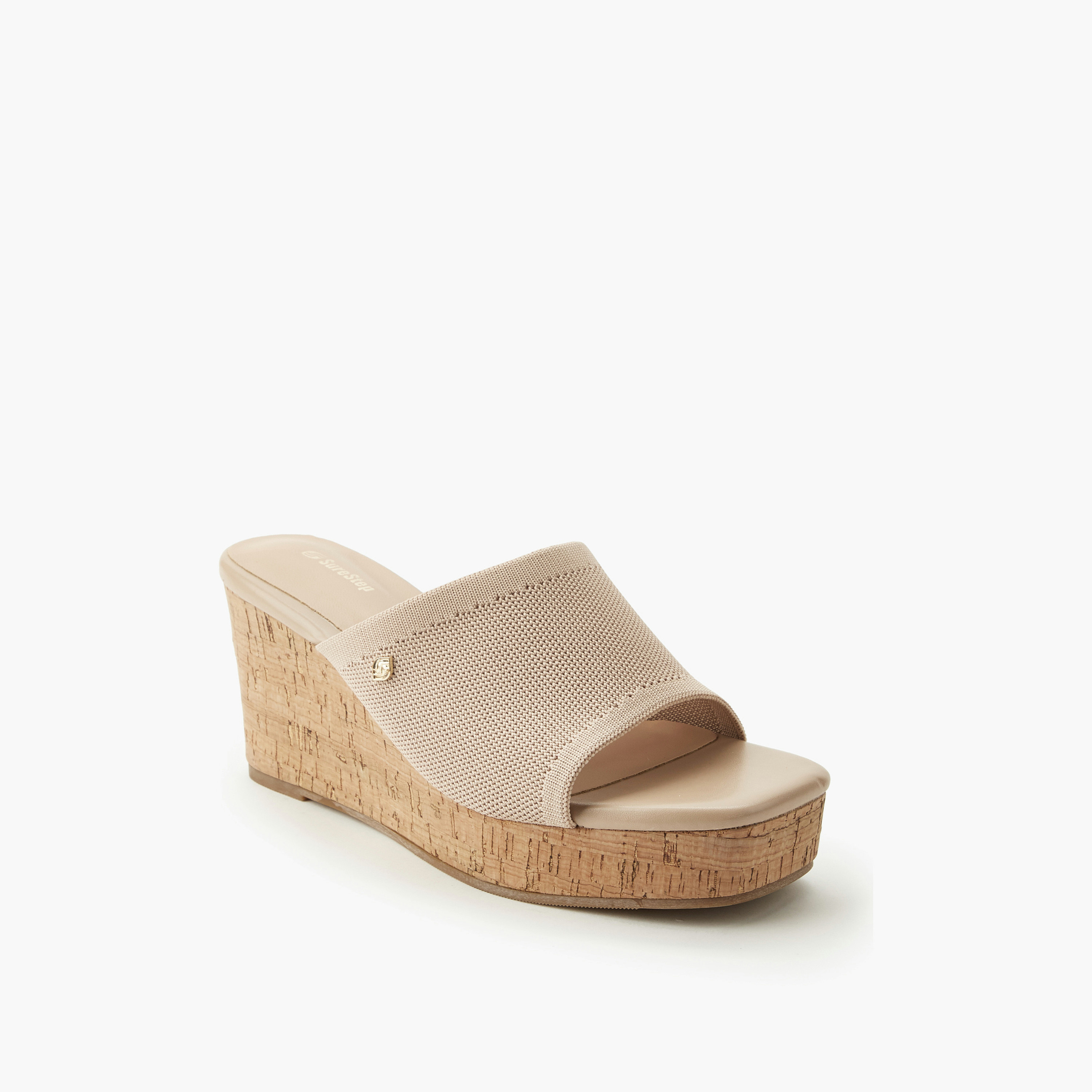 Surestep Women Textured Wedge Heel Sandals-women-shoes-sandals-heeled-image-2