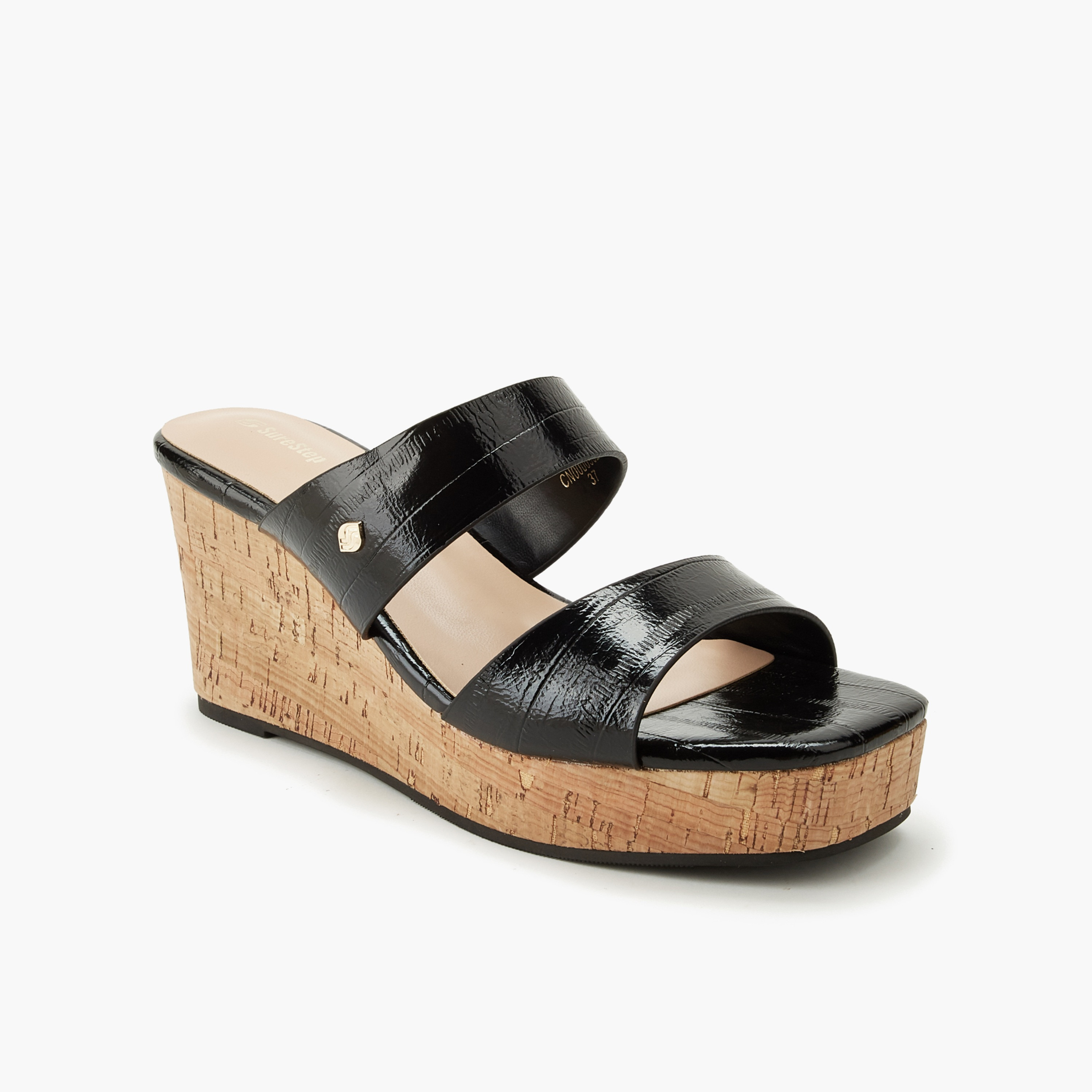 صندل للنساء بارز الملمس بكعب ويدج من شور ستيب-women-shoes-sandals-heeled-image-2