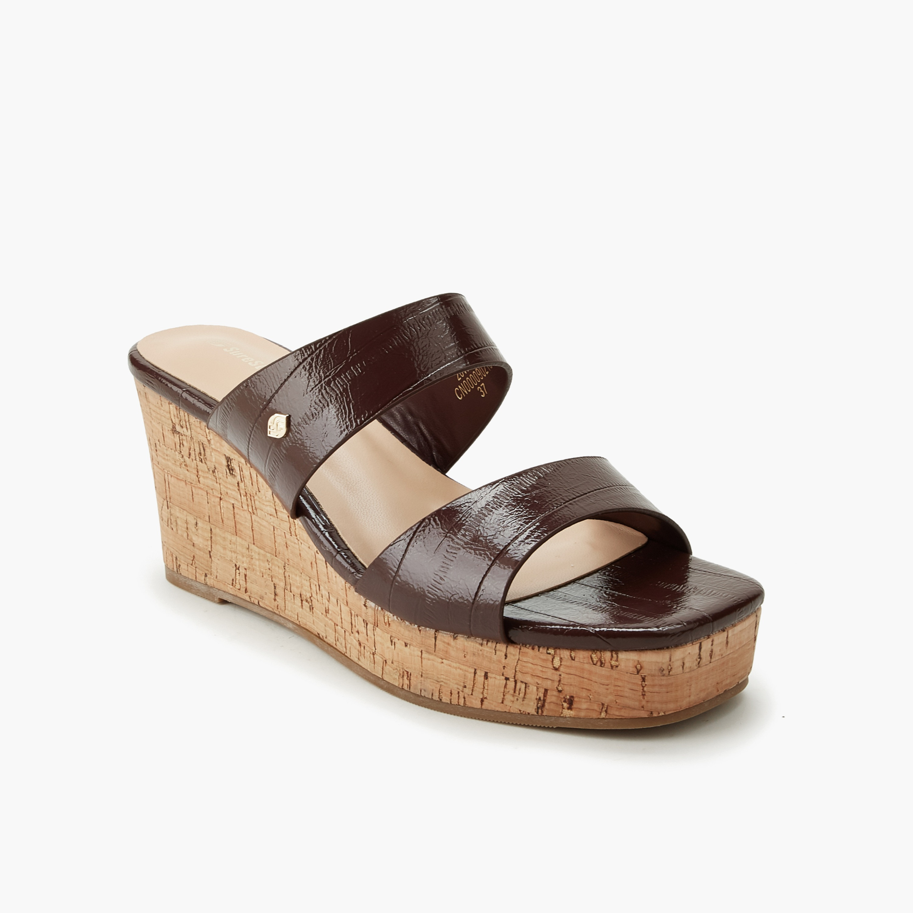 صندل للنساء بارز الملمس بكعب ويدج من شور ستيب-women-shoes-sandals-heeled-image-2