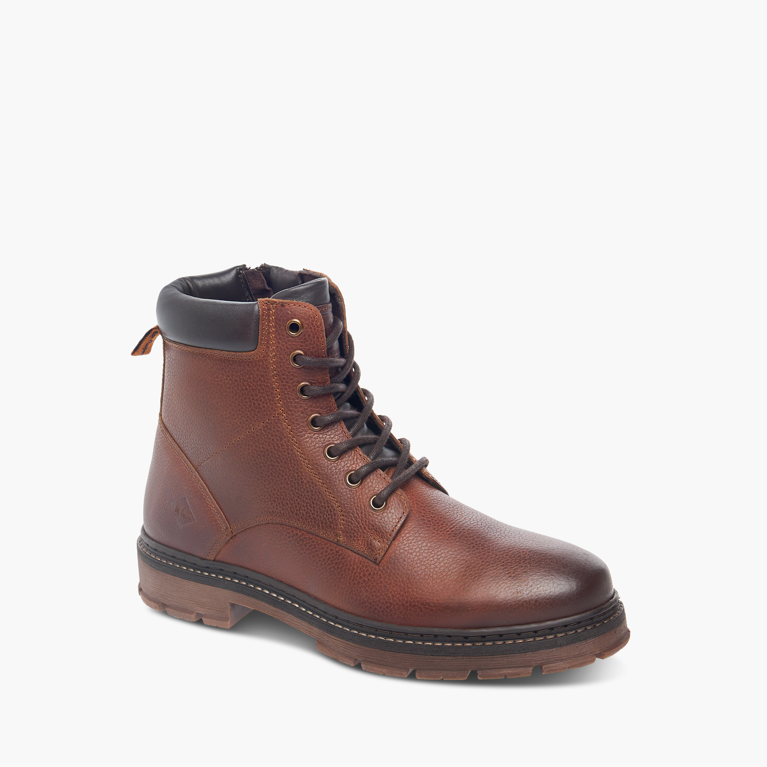 Lee Cooper Men's Textured Chukka Boots with Zip Closure-men-shoes-boots-image-2