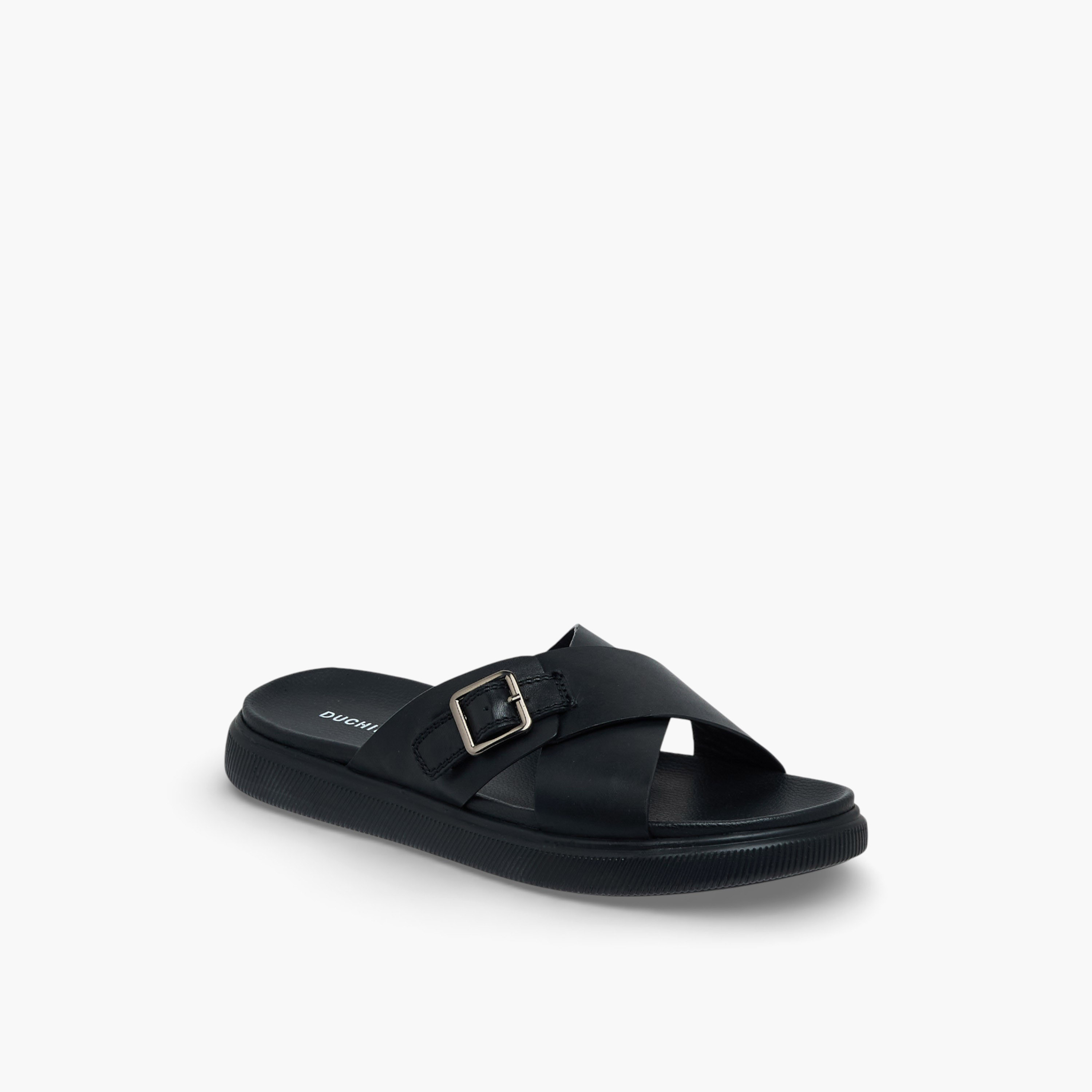Duchini Men Leather Cross Strap Sandals-men-shoes-sandals-image-2