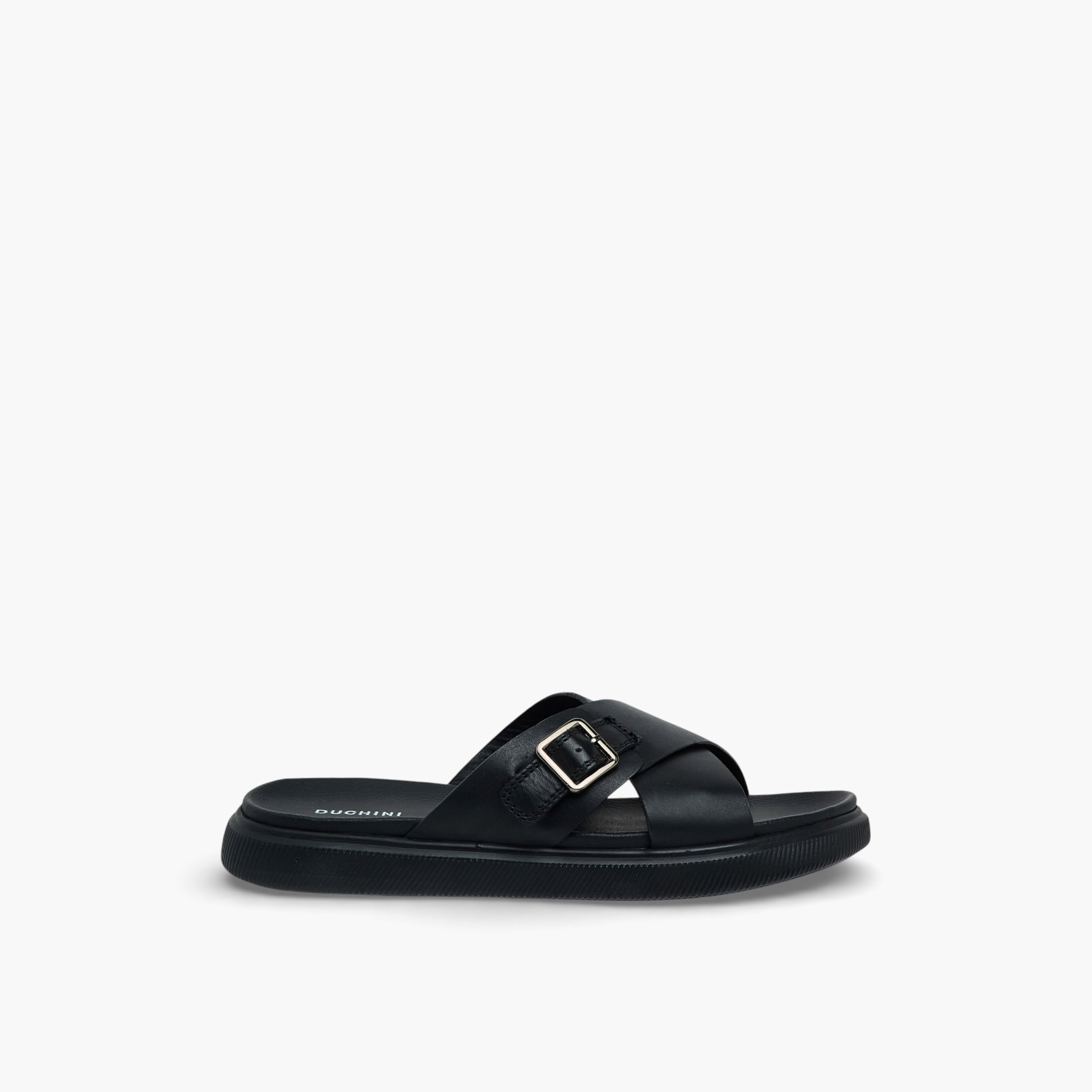Duchini Men Leather Cross Strap Sandals-men-shoes-sandals-image-3