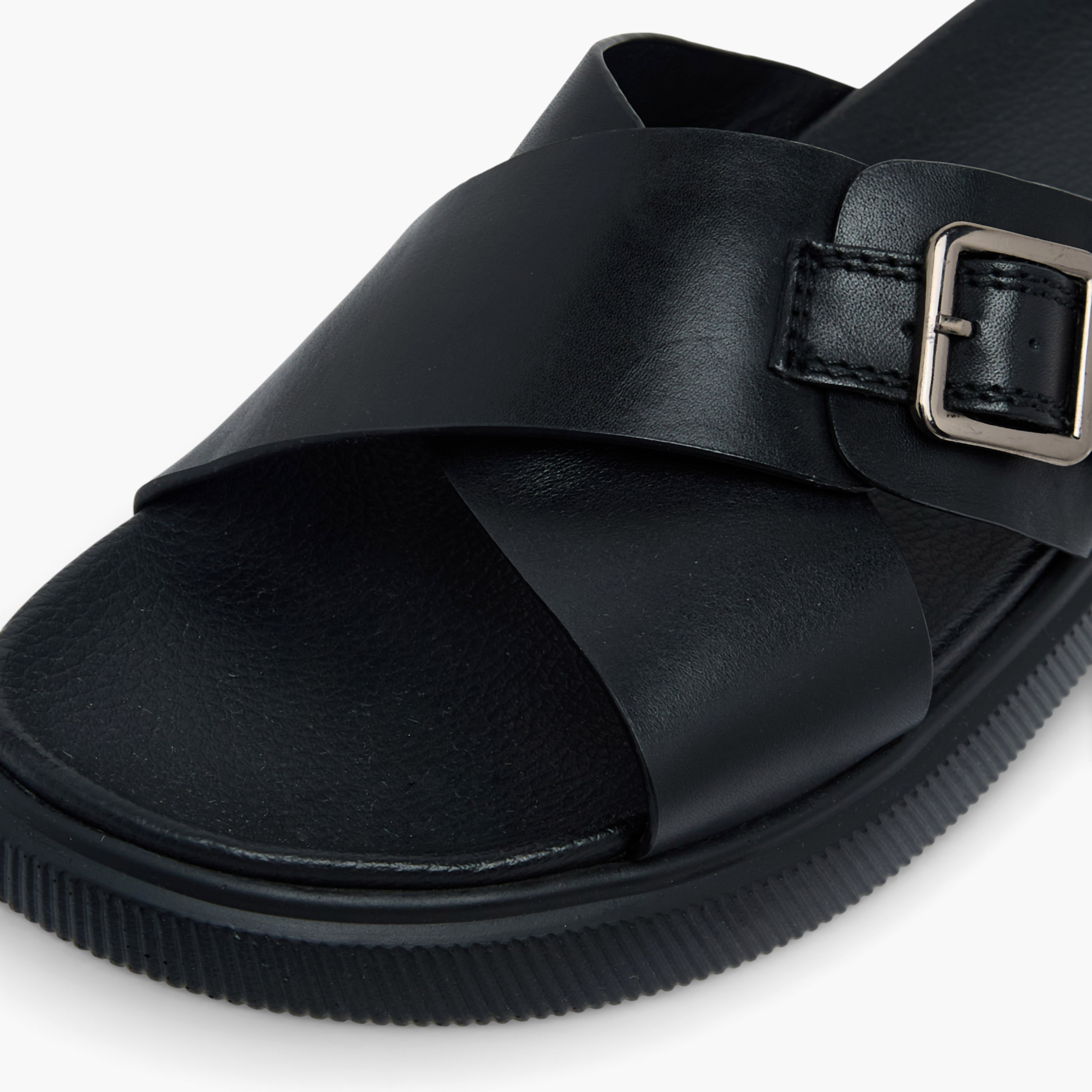 Duchini Men Leather Cross Strap Sandals-men-shoes-sandals-image-4