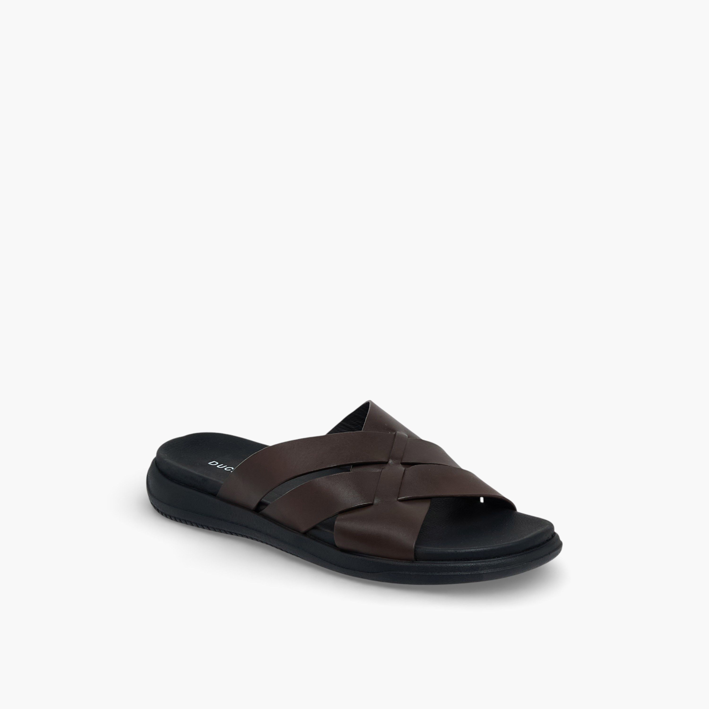 Duchini Men Leather Cross Strap Sandals-men-shoes-sandals-image-2