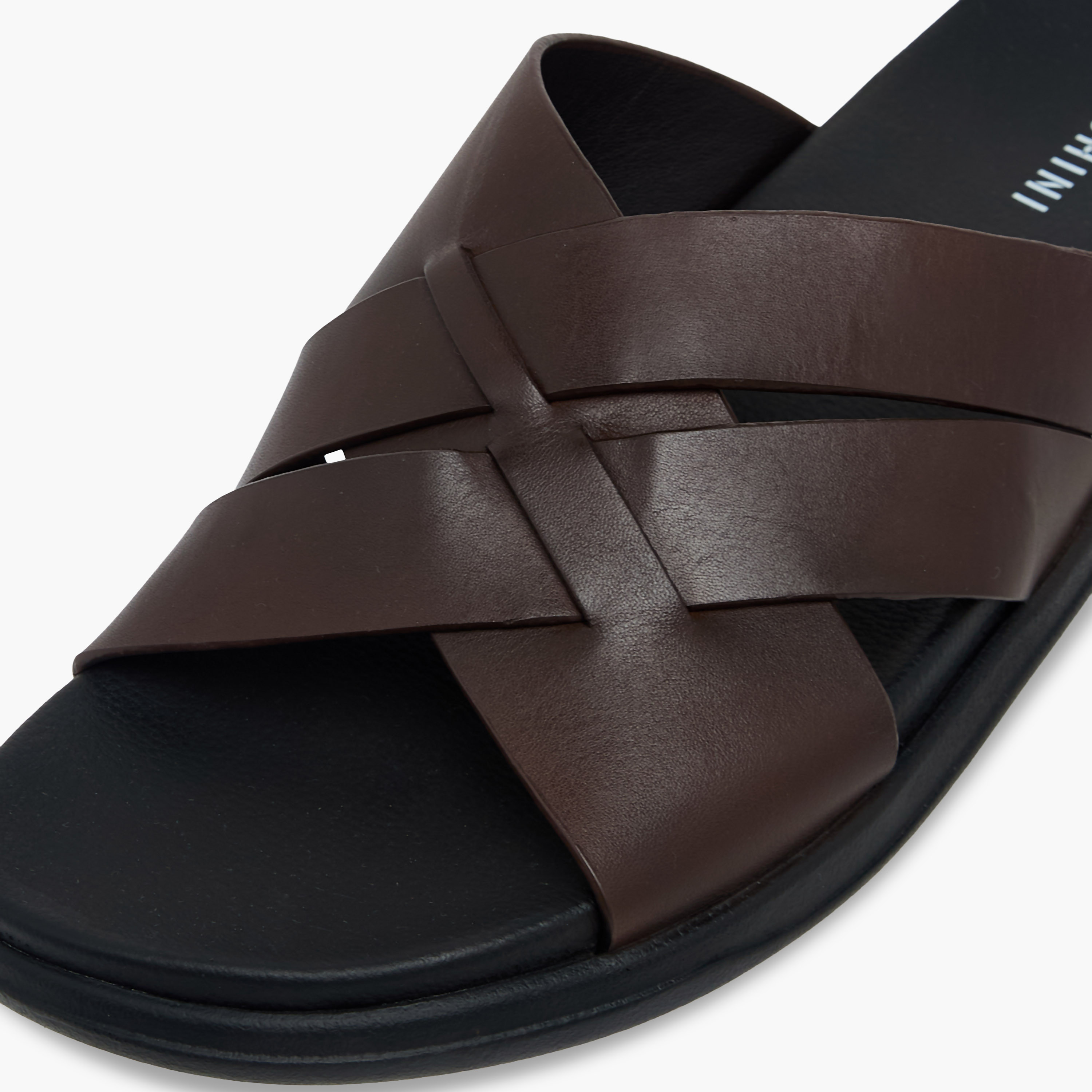 Duchini Men Leather Cross Strap Sandals-men-shoes-sandals-image-4