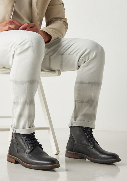Lee Cooper Men's Chukka Boots with Zip Closure-Men%27s Boots-image-0
