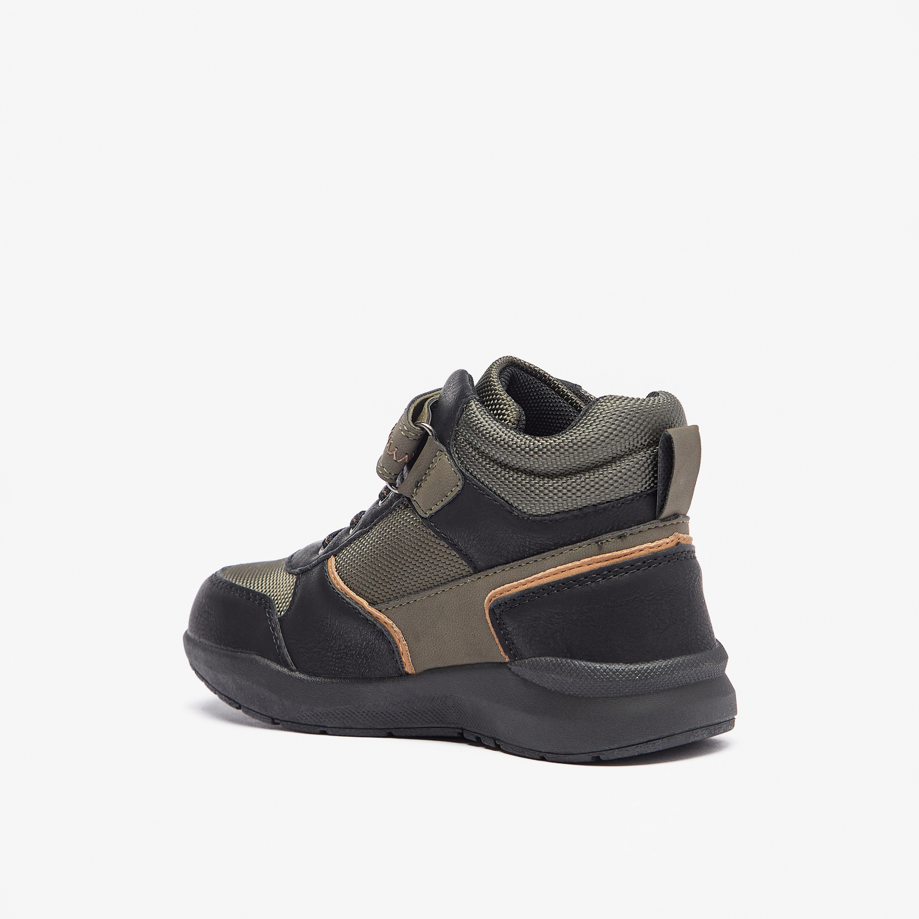 LBL by Shoexpress Panelled High Cut Sneakers with Hook and Loop Closure-boys-shoes-sneakers-image-2