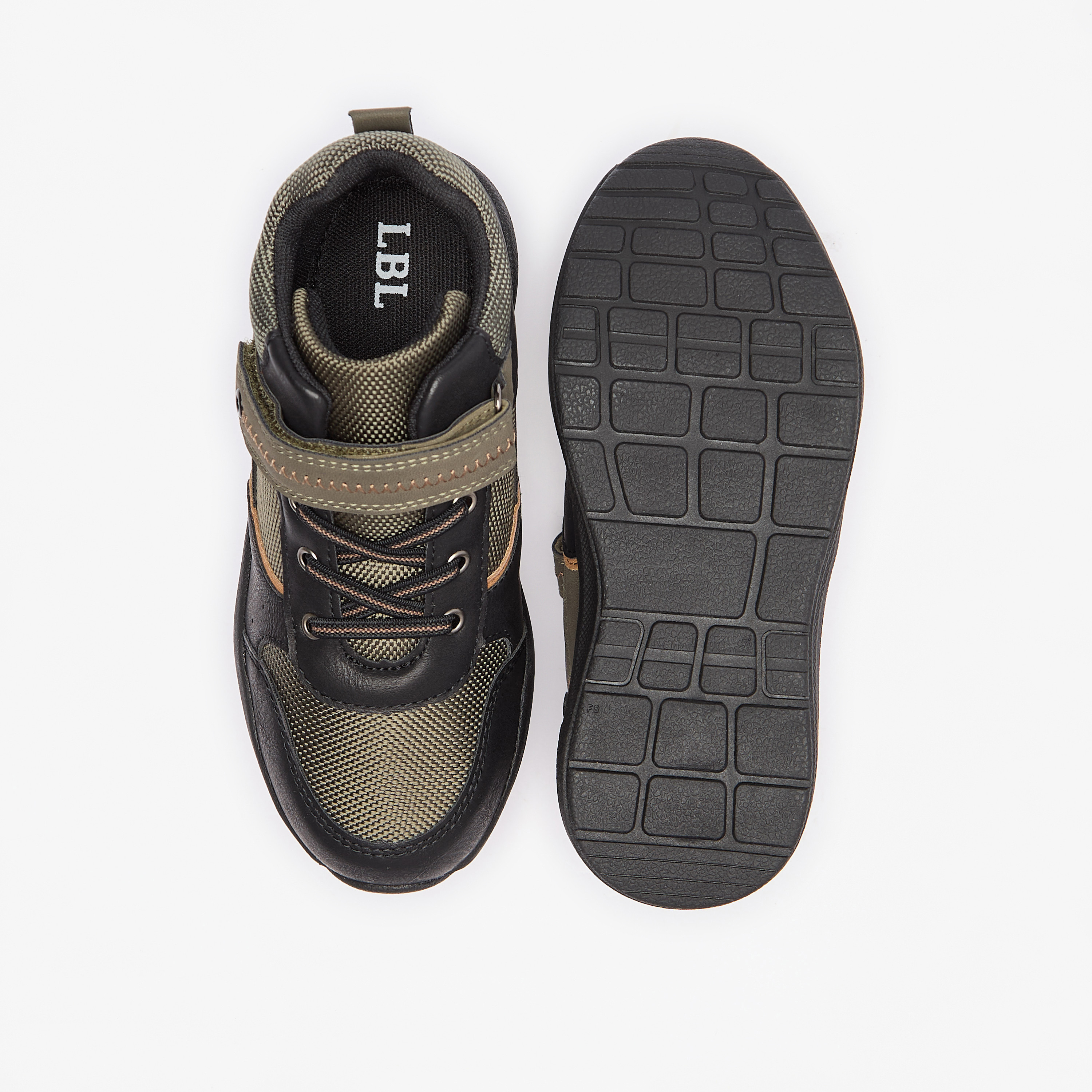 LBL by Shoexpress Panelled High Cut Sneakers with Hook and Loop Closure-boys-shoes-sneakers-image-4