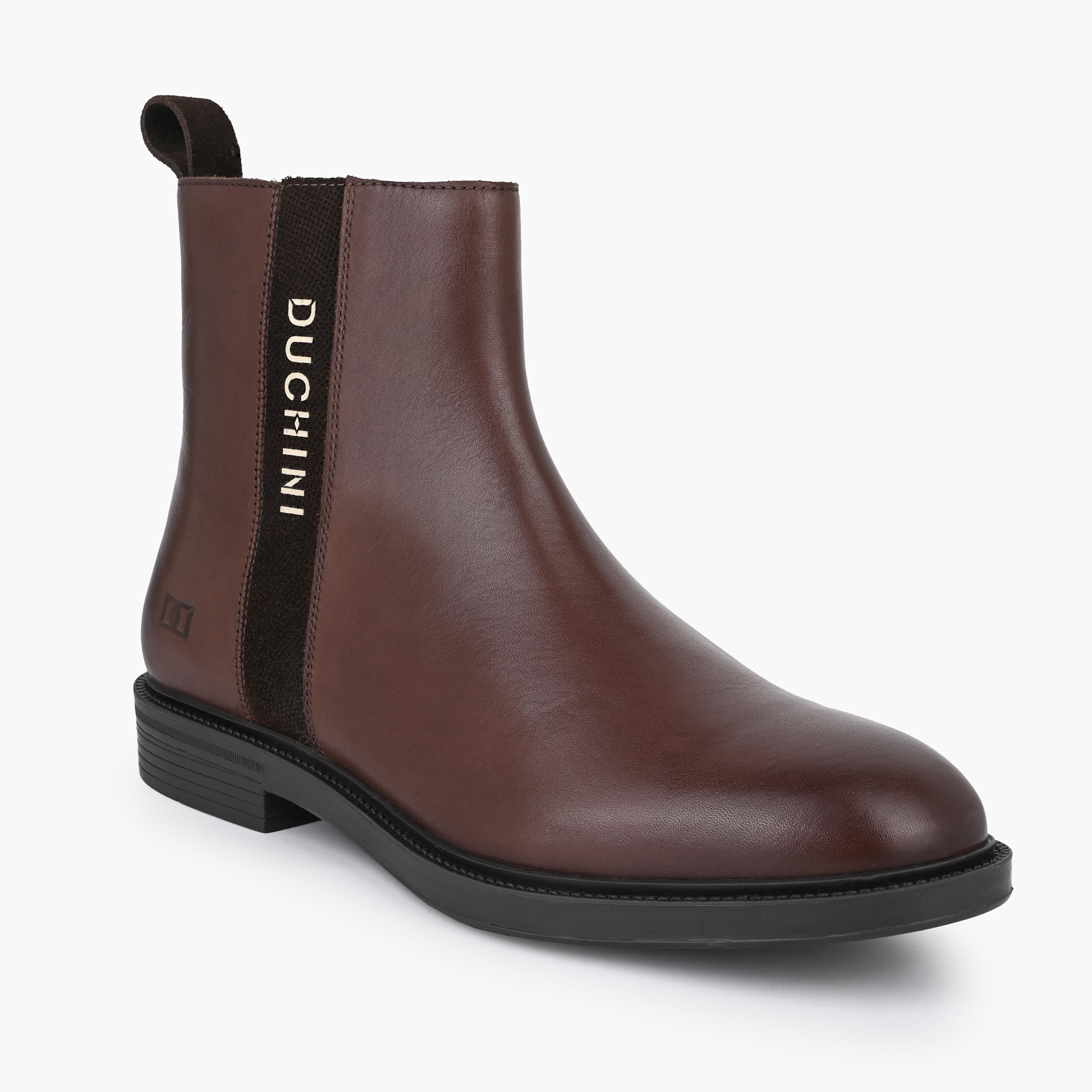 Duchini Men Logo Print Leather Ankle Boots-men-shoes-boots-image-2
