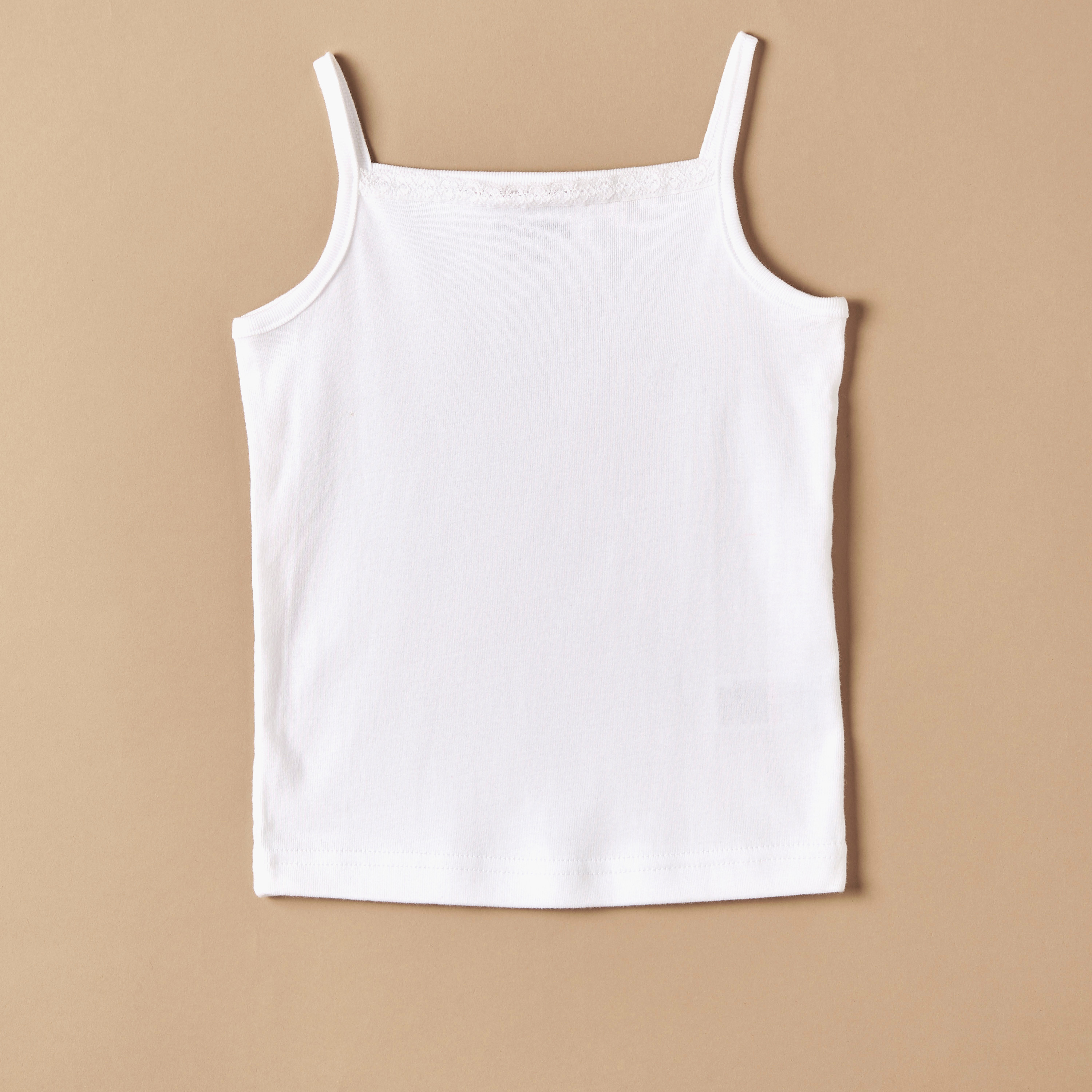 Juniors Solid Vest with Square Neck and Lace Detail-baby-girls-clothing-innerwear-image-1