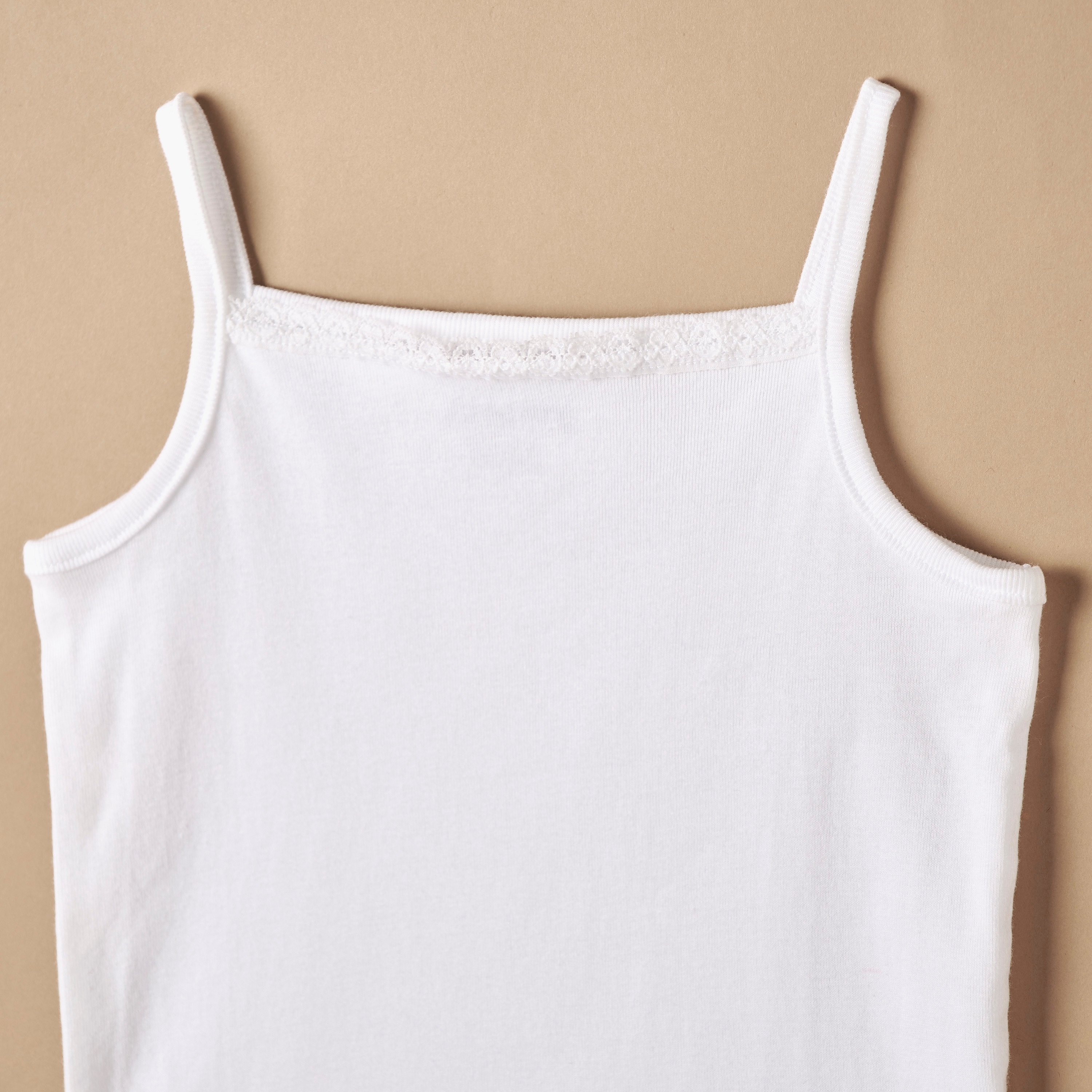 Juniors Solid Vest with Square Neck and Lace Detail-baby-girls-clothing-innerwear-image-2