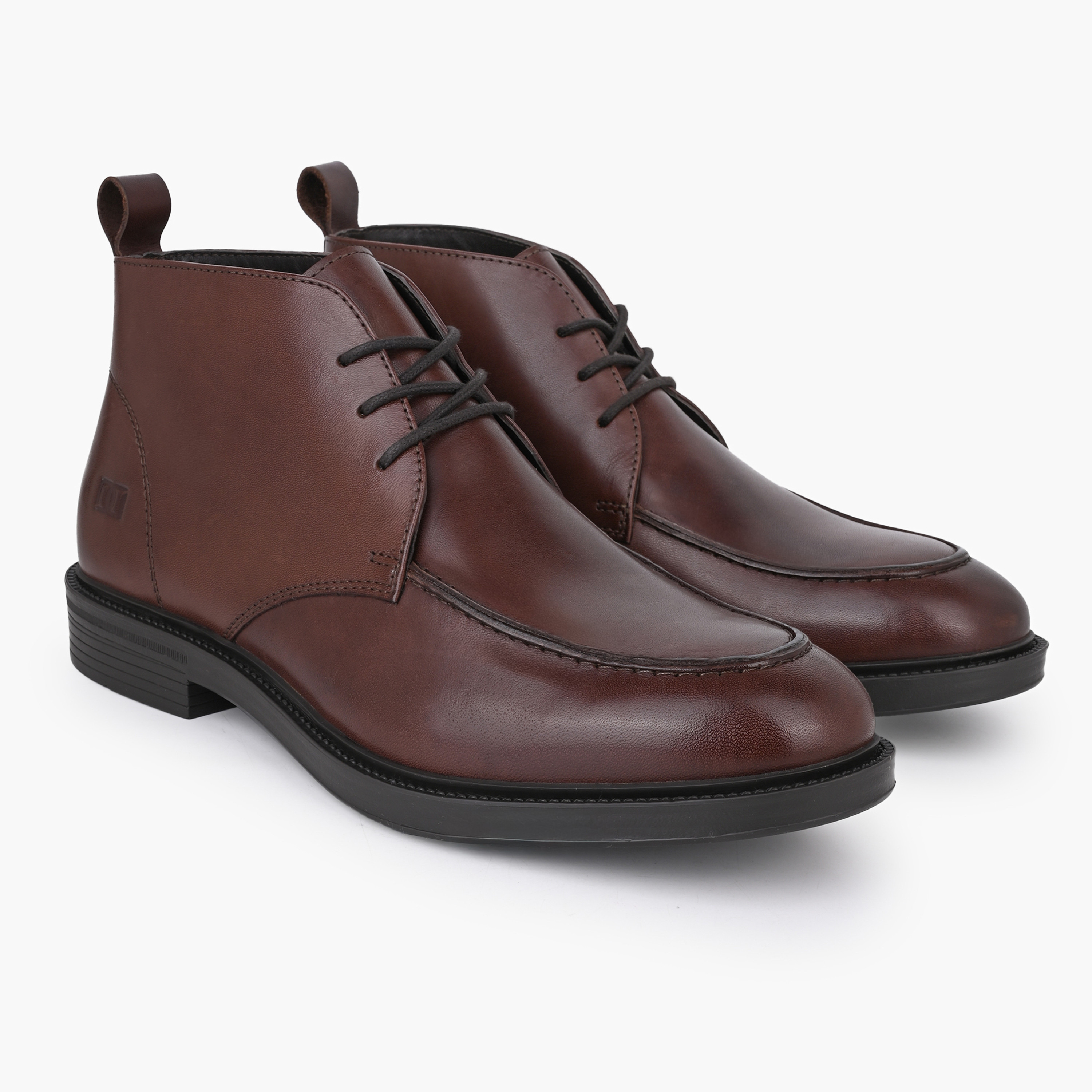 Duchini Men Leather Lace-Up Ankle Boots-men-shoes-boots-image-1
