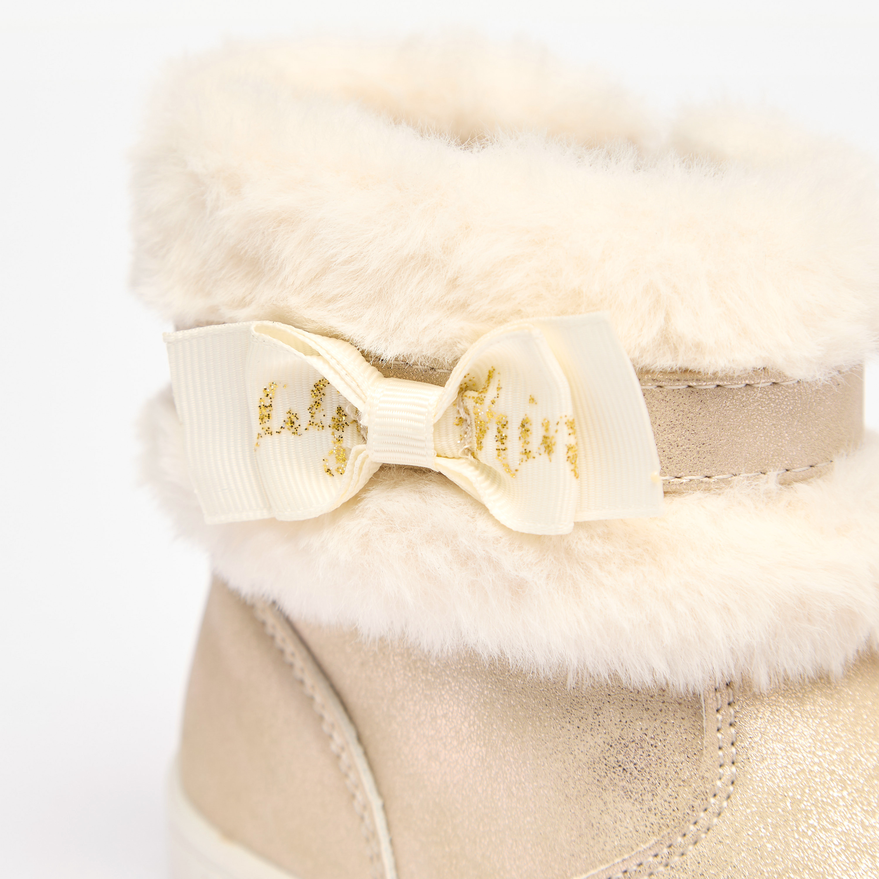 Flora Bella Faux Fur Ankle Boots with Bow Detail and Zip Closure-girls-shoes-boots-image-4