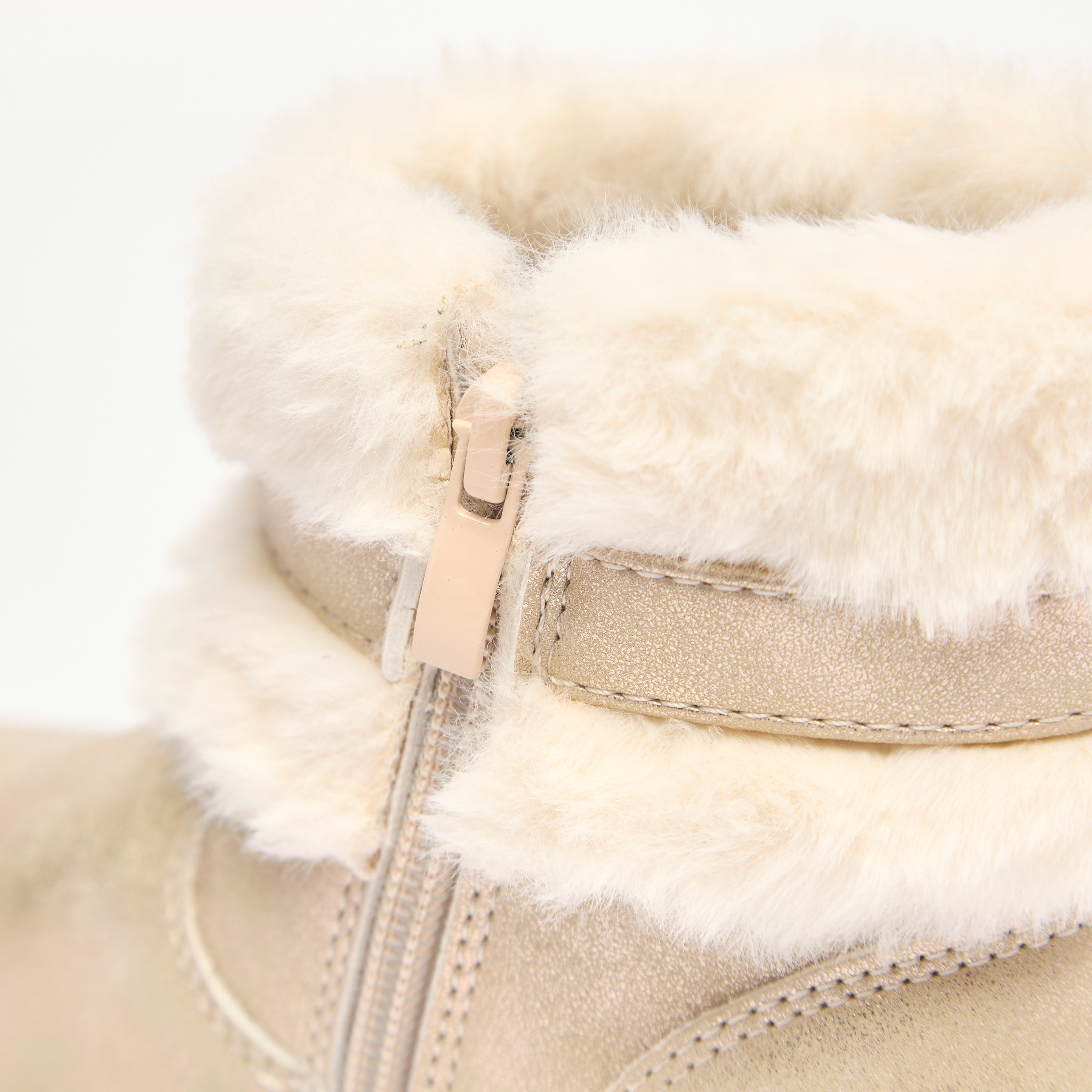 Flora Bella Faux Fur Ankle Boots with Bow Detail and Zip Closure-girls-shoes-boots-image-5