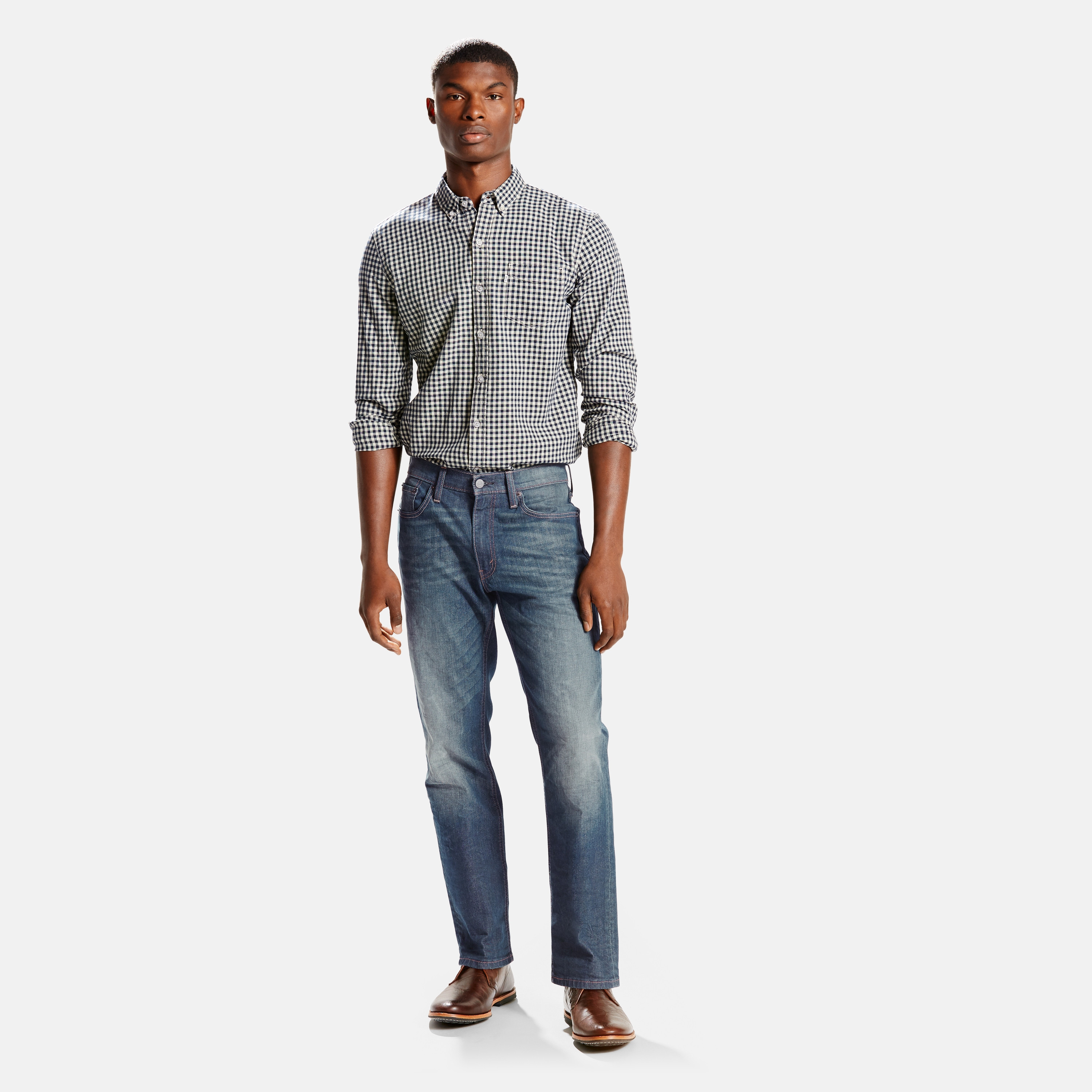 بنطلون جينز 502 للرجال بقصّة مدببة بلون انديجو داكن وخمسة جيوب من ليفايس-men-clothing-bottoms-jeans-image-2