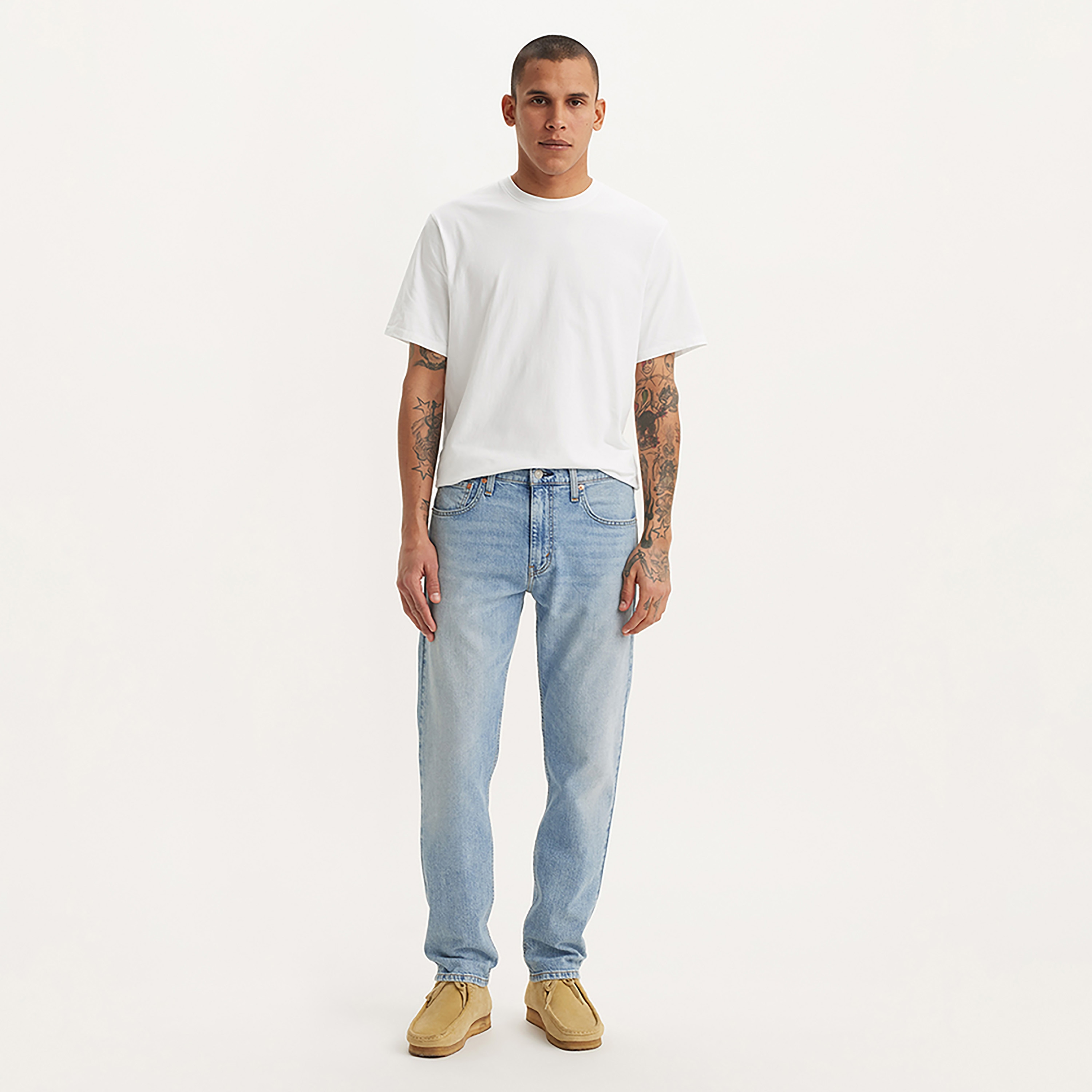بنطلون جينز 502 بقصة مدببة انديجو متوسط للرجال بخمسة جيوب من ليفايس-men-clothing-bottoms-jeans-image-2