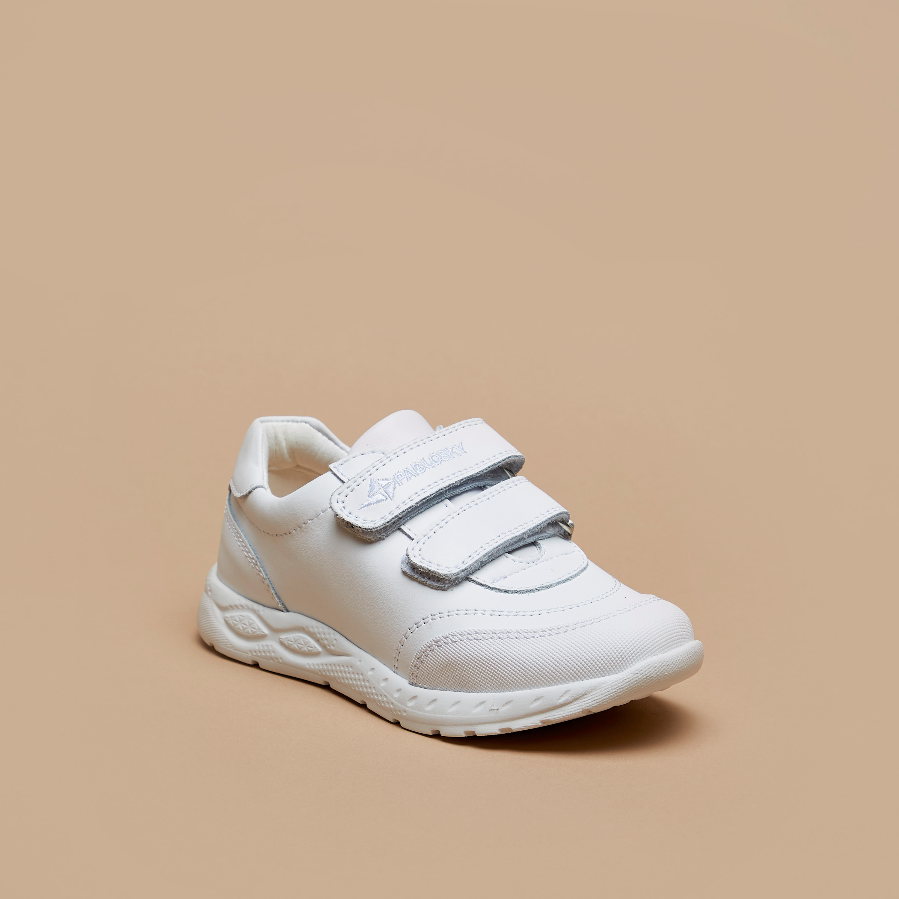 Shop Pablosky Boys' Textured Sneakers with Hook and Loop Closure