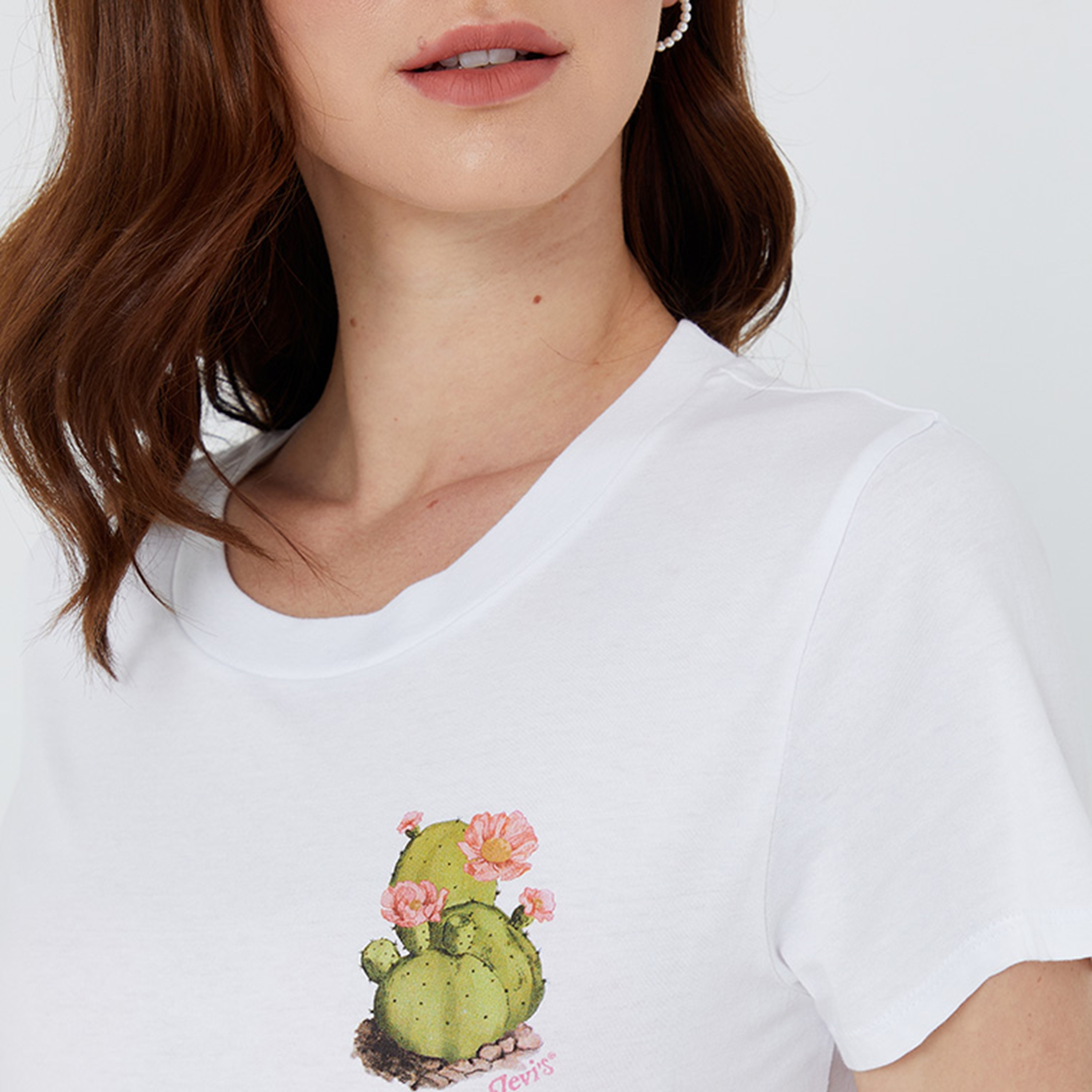 Levi's Floral Round Neck Short Sleeves Women's T-Shirt-women-clothing-tshirts-image-3