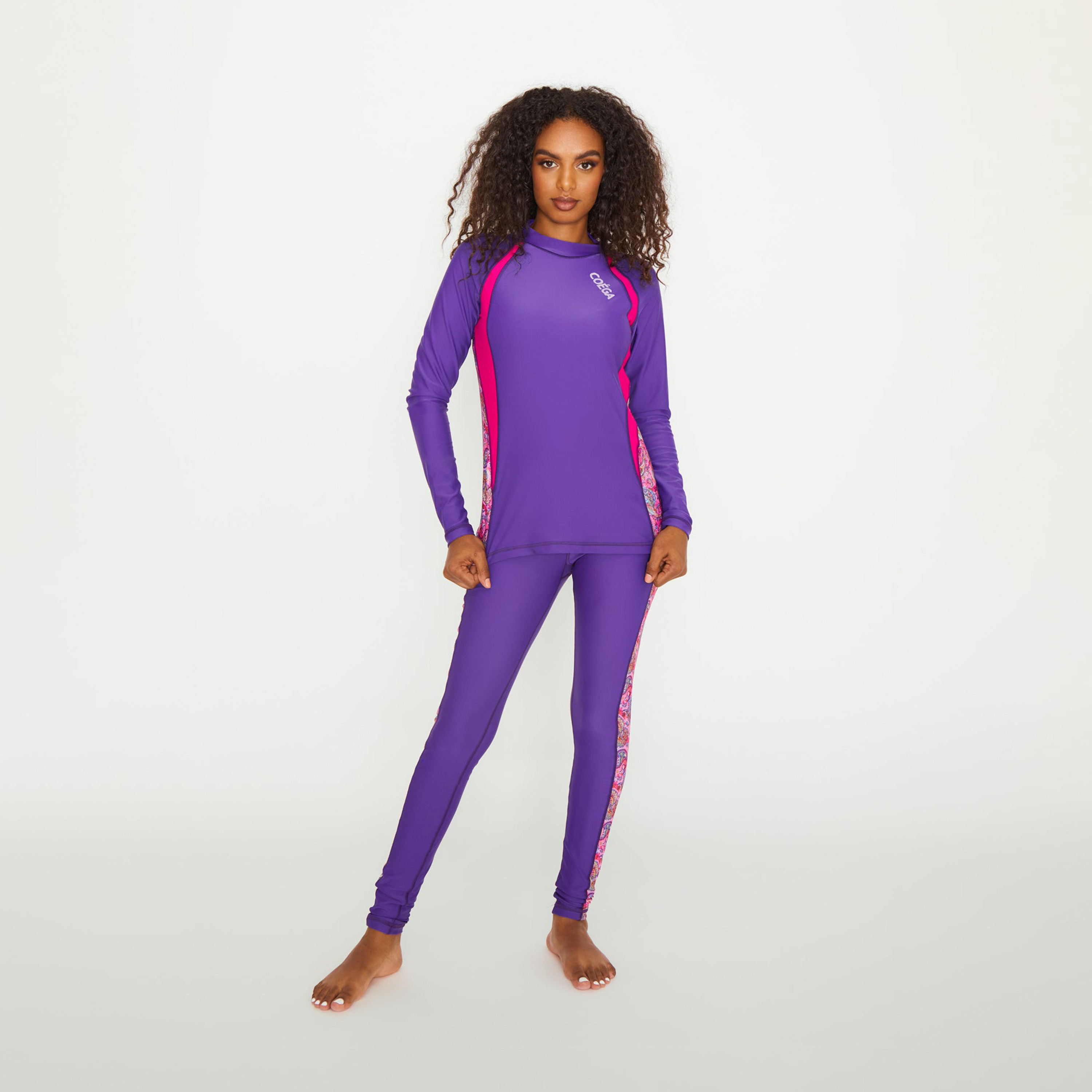 Coega Women's Rashguard Long Sleeve with Diagonal Mauve Paisley-women-clothing-swimandbeach-swimsuits-image-1
