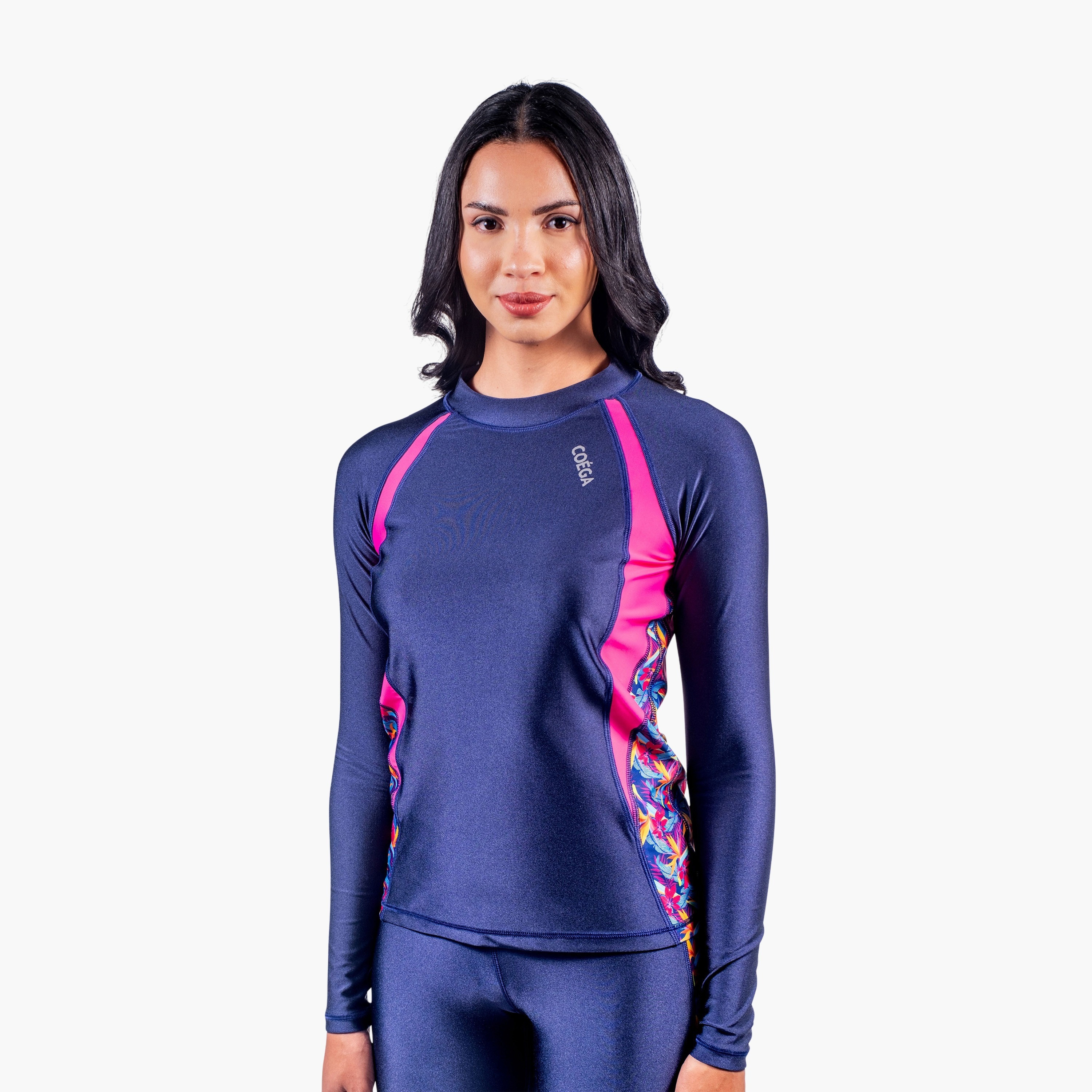 COEGA Women's Rashguard Long Sleeve, Blue Teal Tropical-women-clothing-swimandbeach-swimsuits-image-3