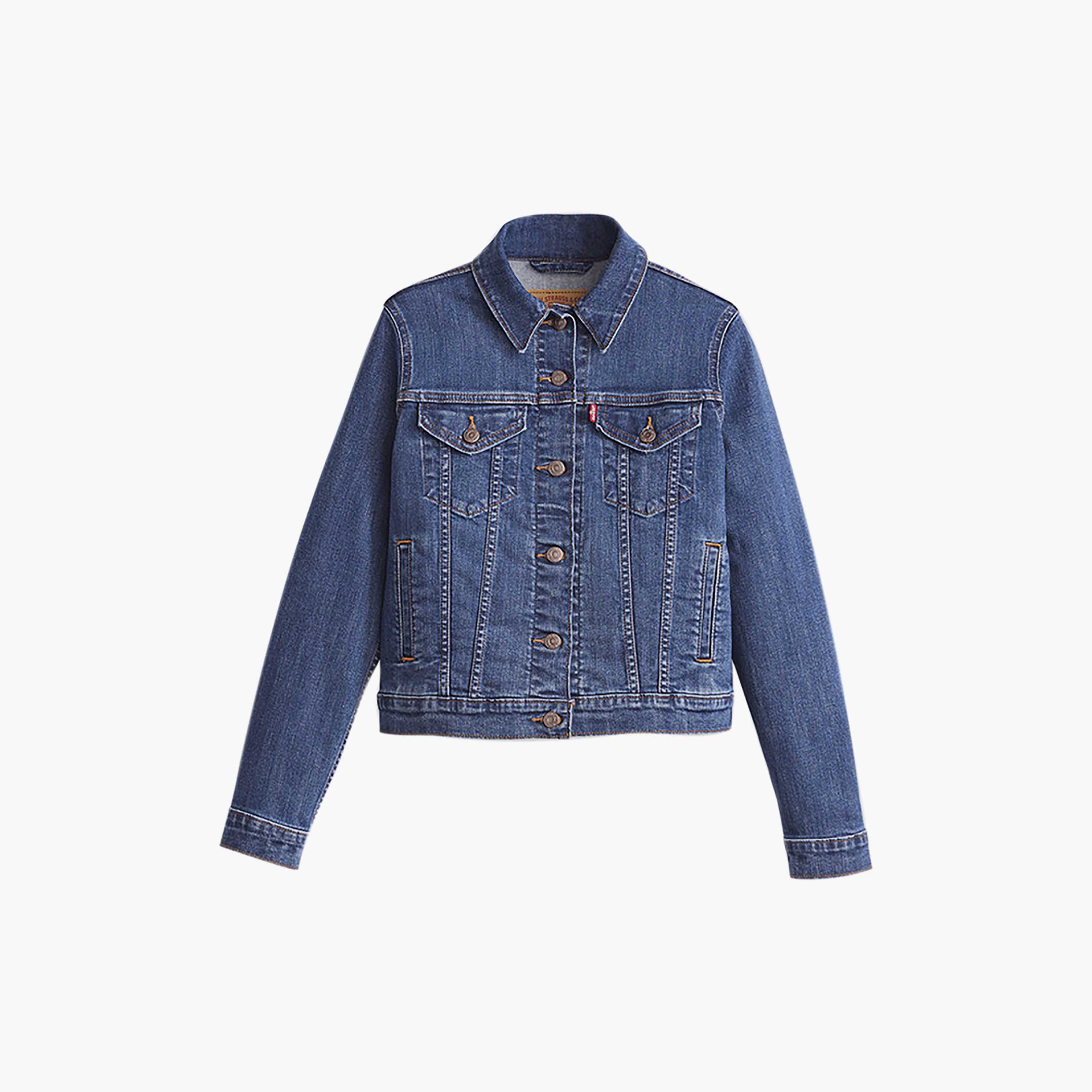 جاكيت Trucker دينم نسائي بياقة من القطن باللون الأزرق من Levi's-women-winterwear-coatsandjackets-jackets-image-4