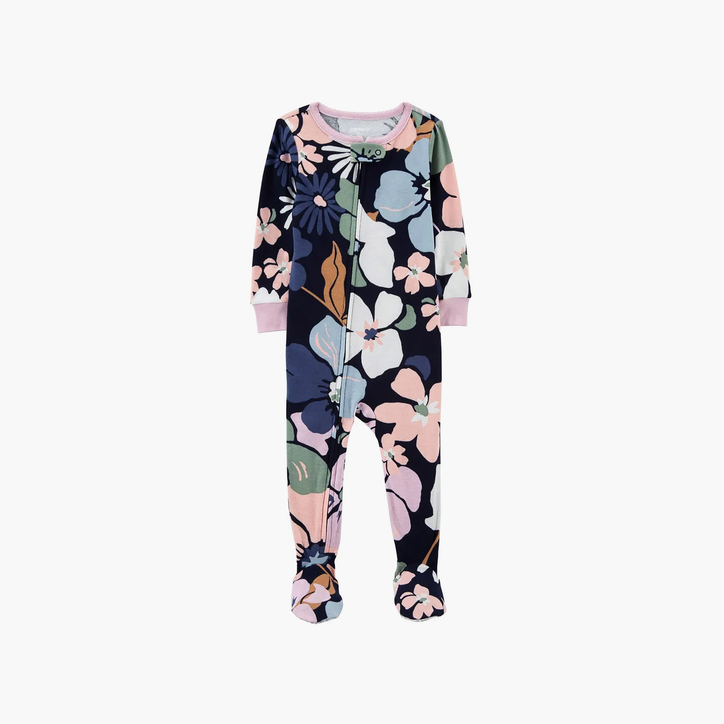 بدلة نوم بأكمام طويلة وطبعات زهور من  من كارترز-baby-girls-clothing-nightwear-sleepsuits-image-1