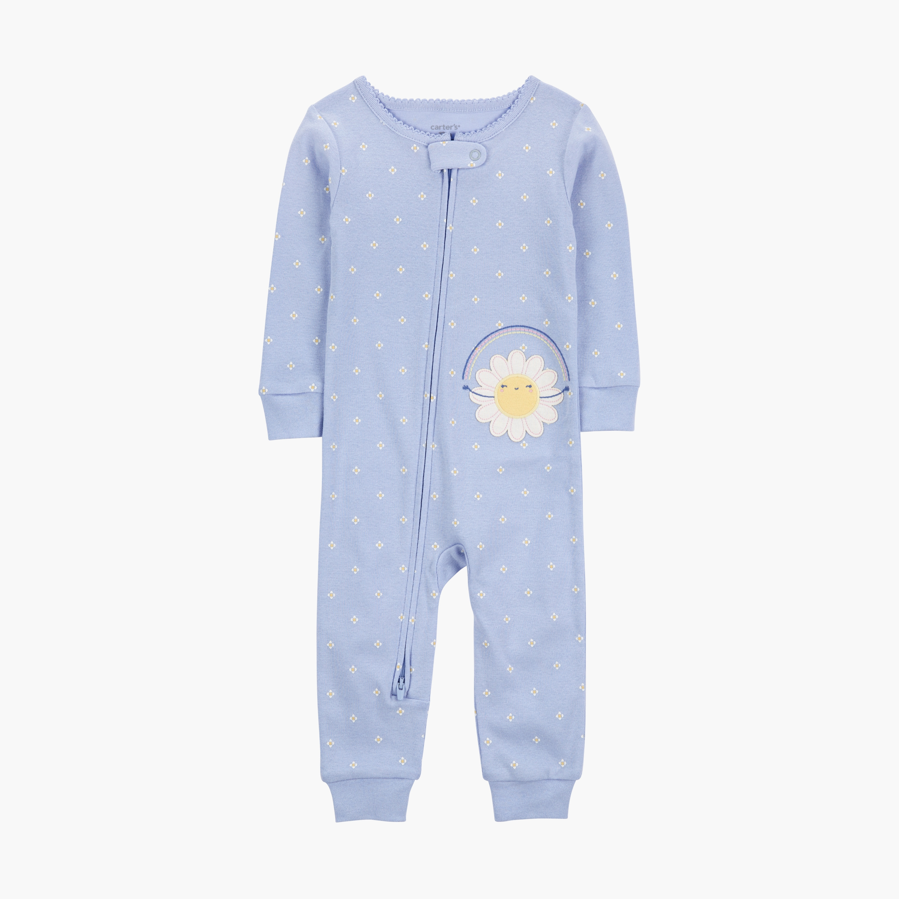 بدلة نوم بأكمام طويلة بطبعة زهور من كارترز-baby-girls-clothing-nightwear-sleepsuits-image-1