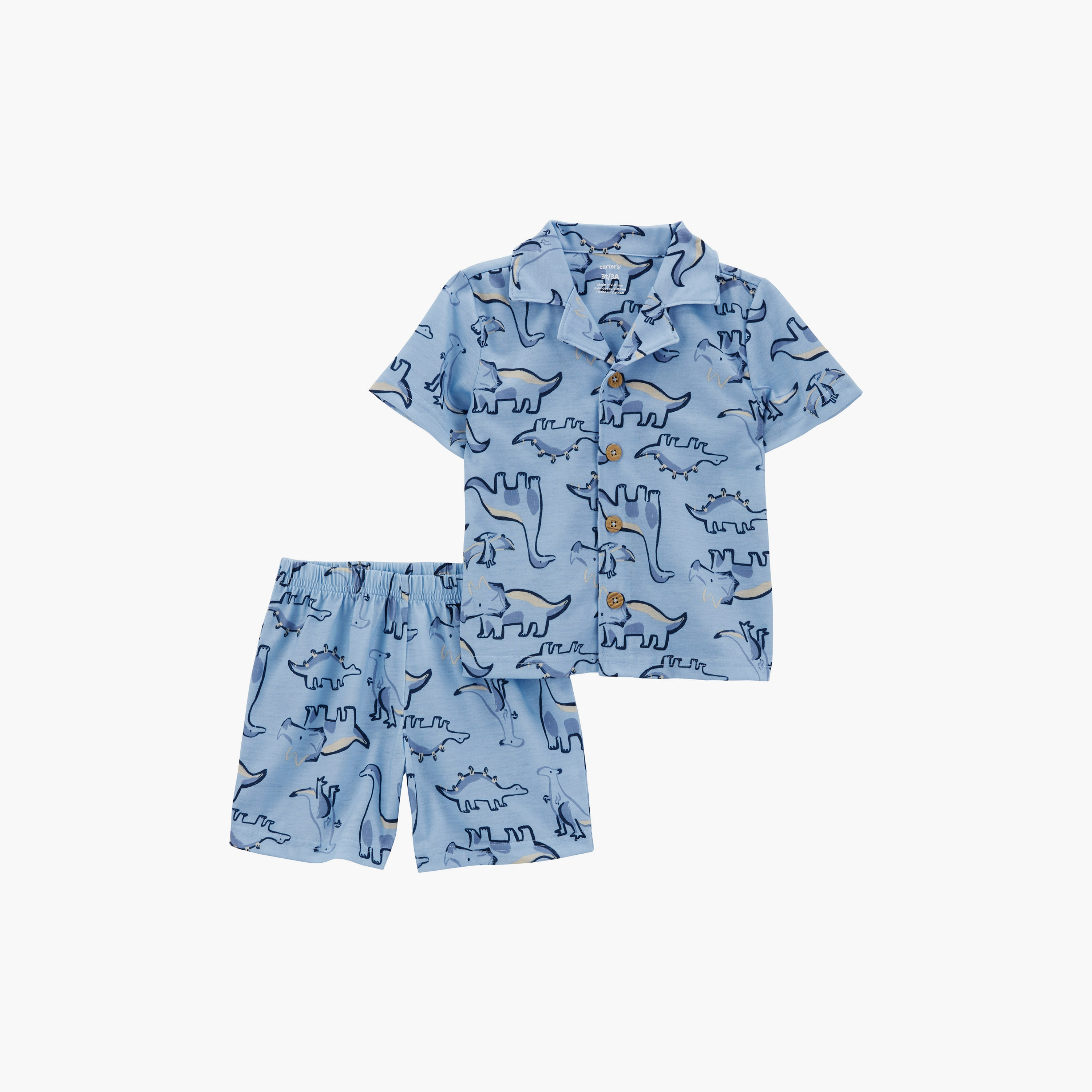 قميص بأكمام قصيرة وطبعات قطعتين مع شورت من كارترز-boys-clothing-setsandcoords-image-1