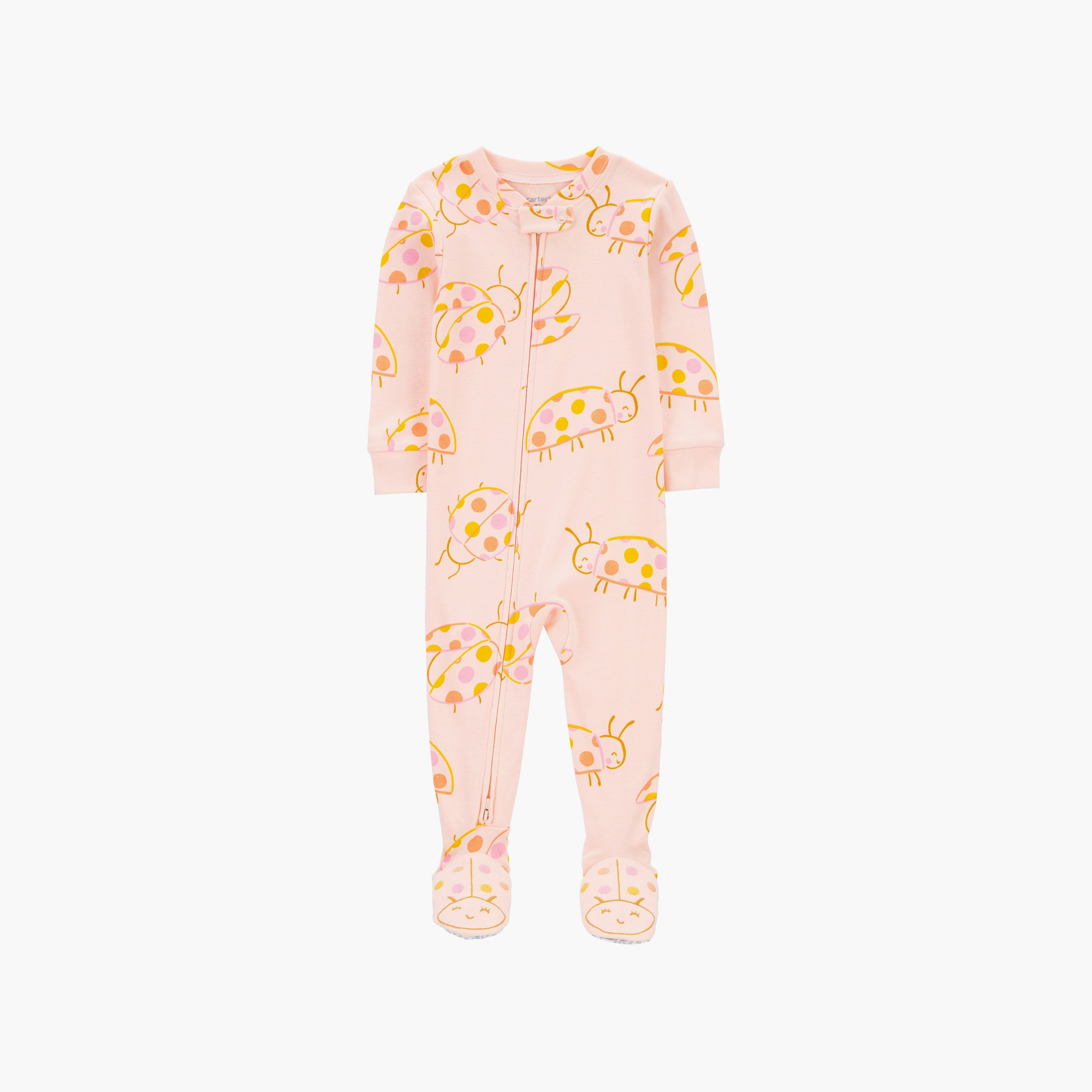 بدلة نوم بأكمام طويلة ومطبوعة  من كارترز-baby-girls-clothing-nightwear-sleepsuits-image-1