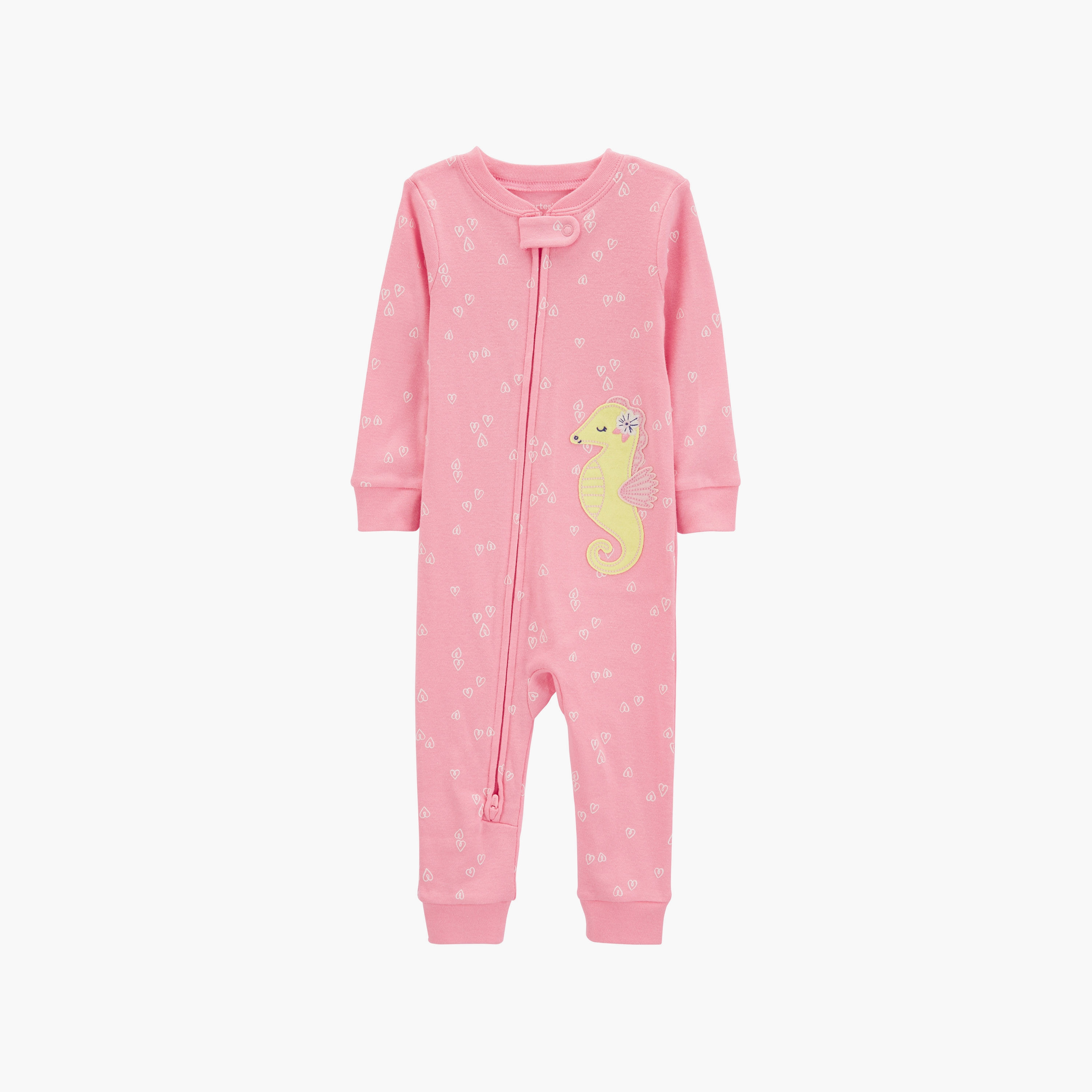 بدلة نوم بأكمام طويلة ومطبوعة  من كارترز-baby-girls-clothing-nightwear-sleepsuits-image-1