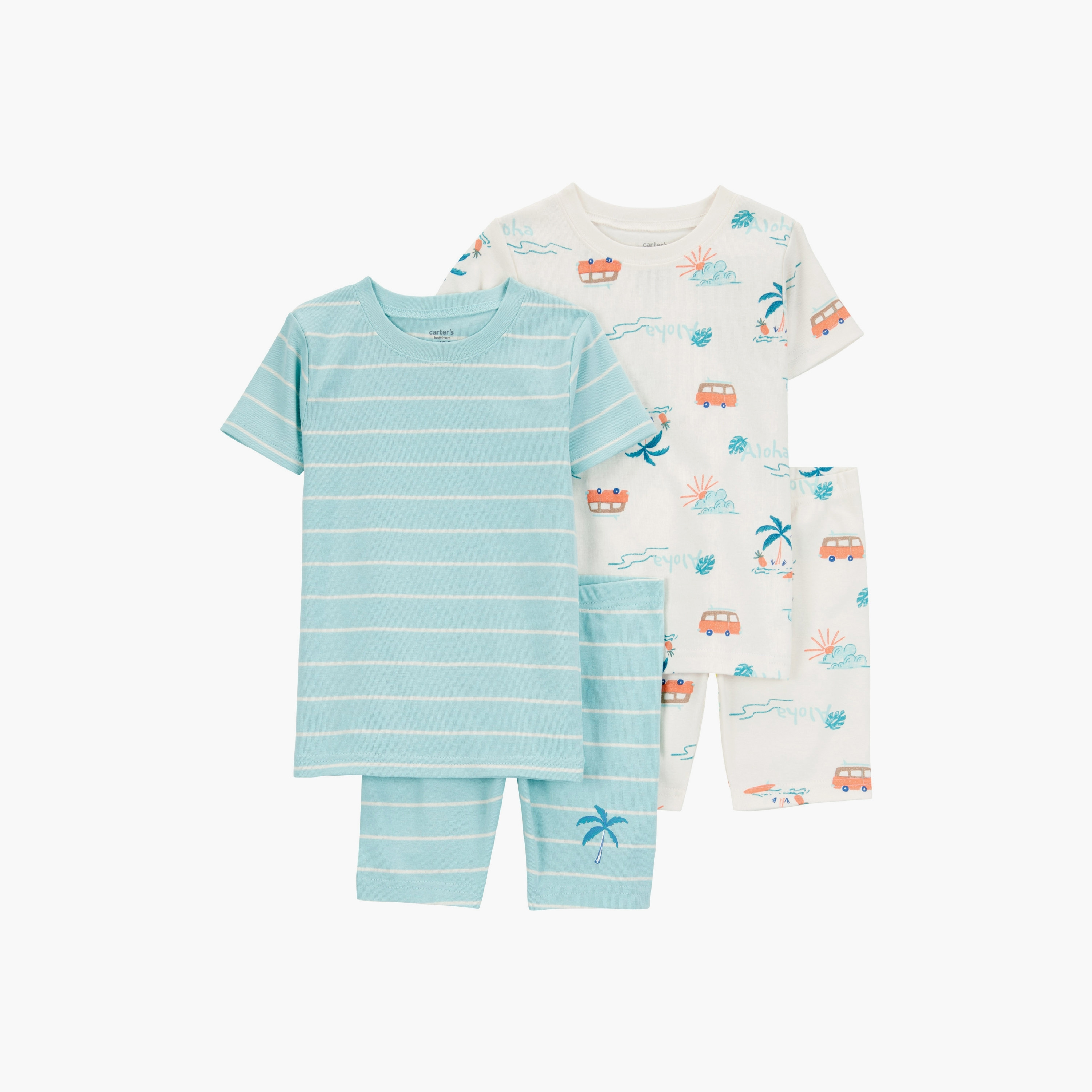 تي شيرت مكون من قطعتين بطبعة شجرة بارم بأكمام قصيرة مع شورت مكون من قطعتين من كارترز-boys-clothing-nightwear-image-1