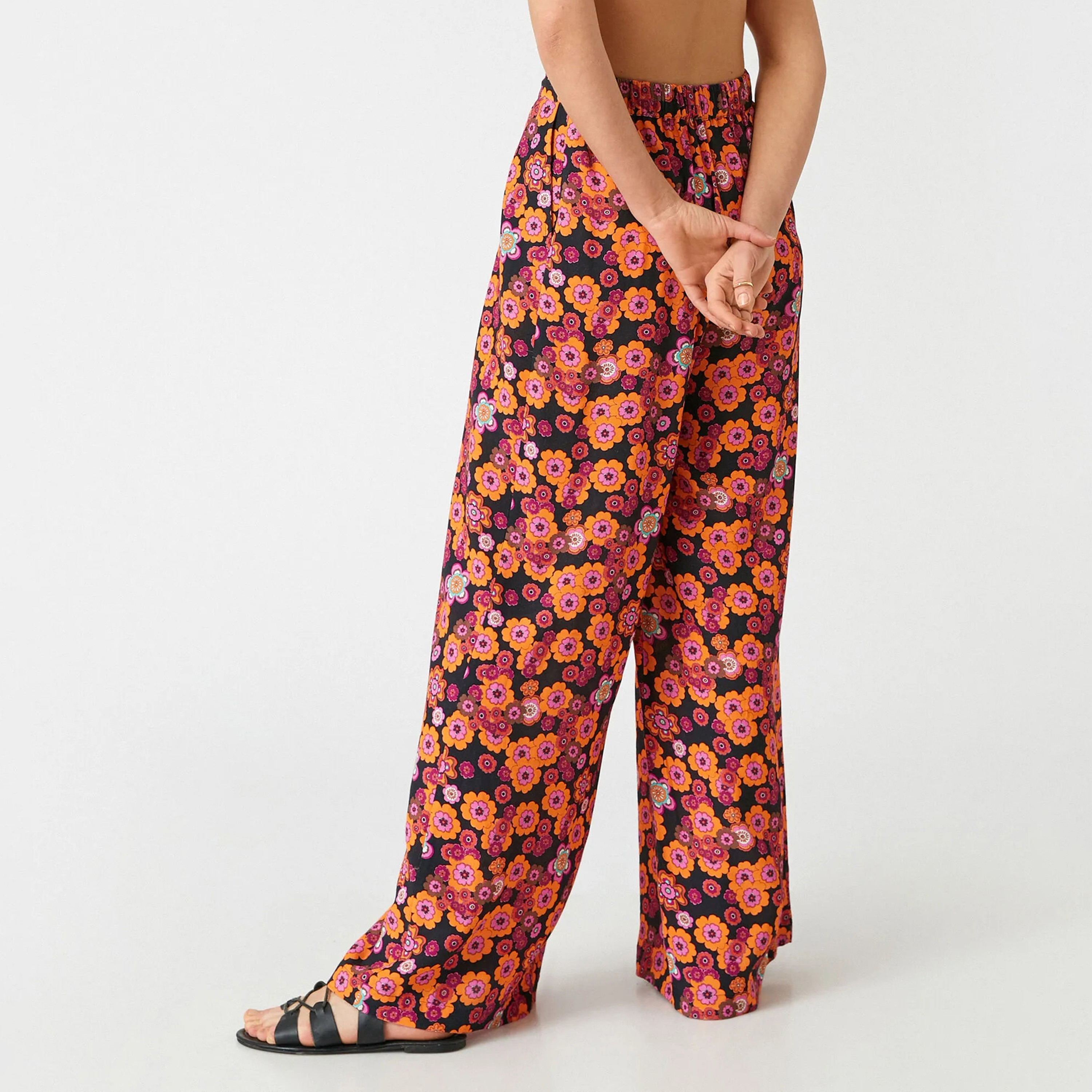 KOTON Regular Fit High-Rise Zip Fly Women's Wide Leg Trousers-women-clothing-trousers-image-3
