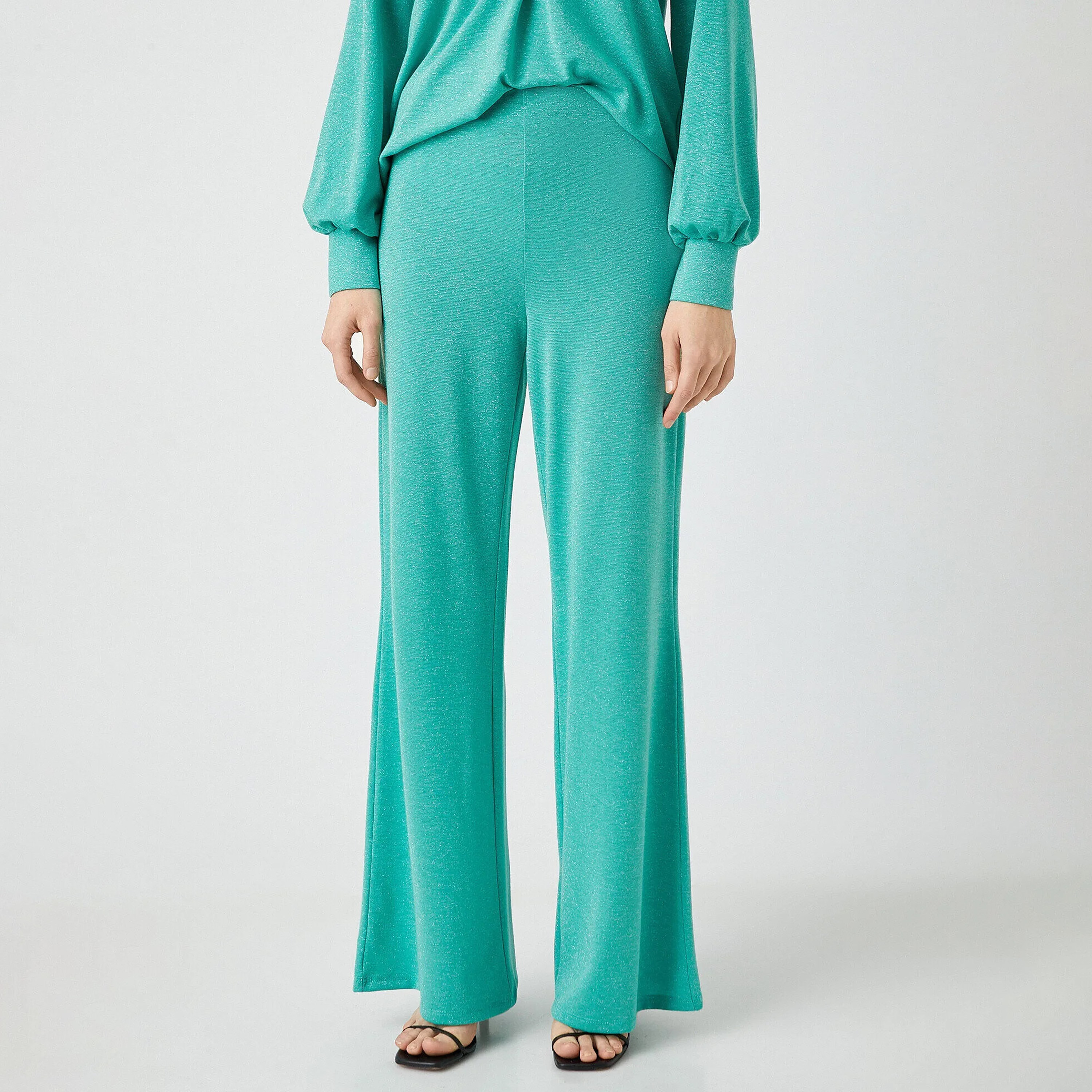 KOTON Regular Fit High-Rise Women's Wide Leg Trousers-women-clothing-trousers-image-1
