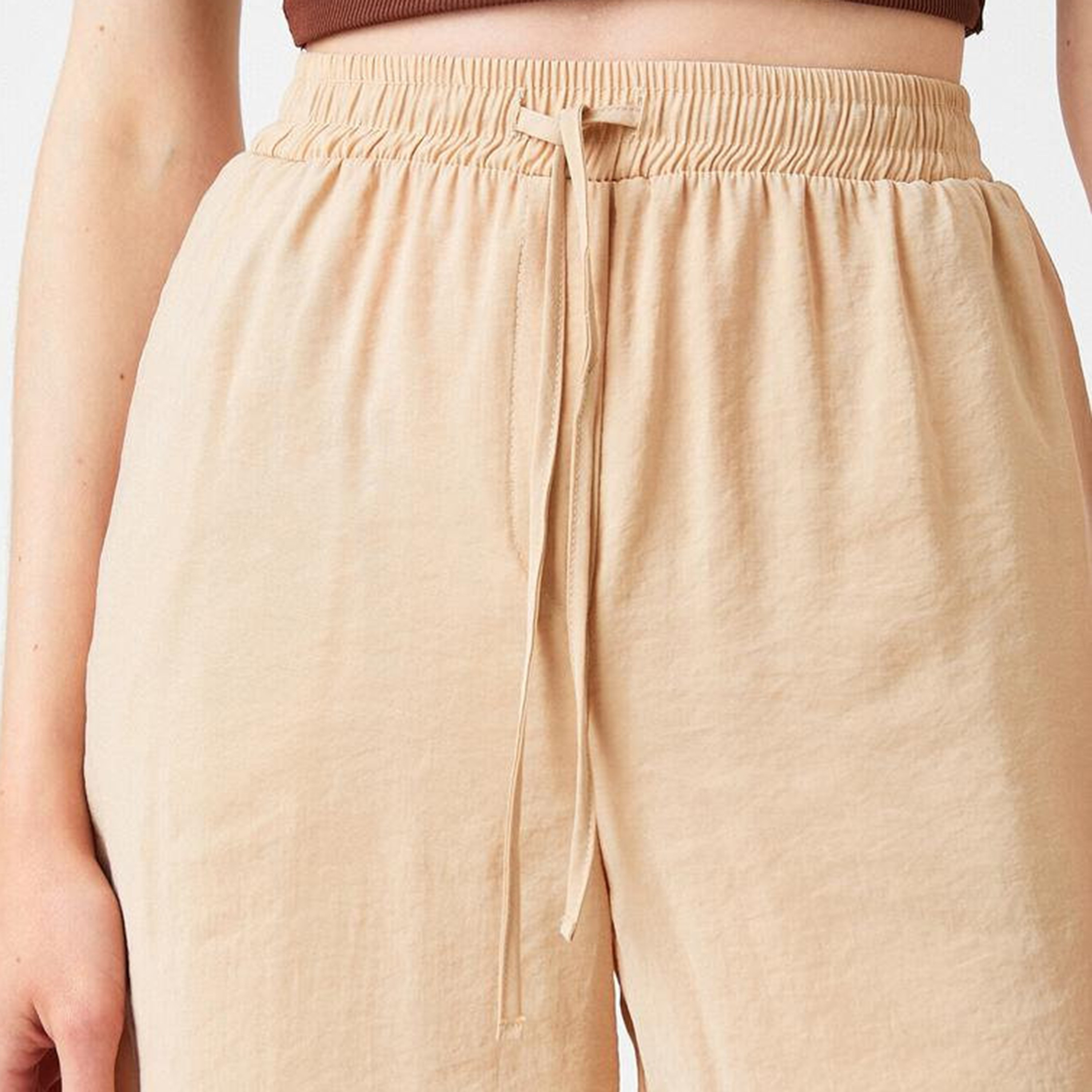 KOTON Regular Fit High-Rise Drawstring Waist Women's Straight Leg Trousers-women-clothing-trousers-image-5