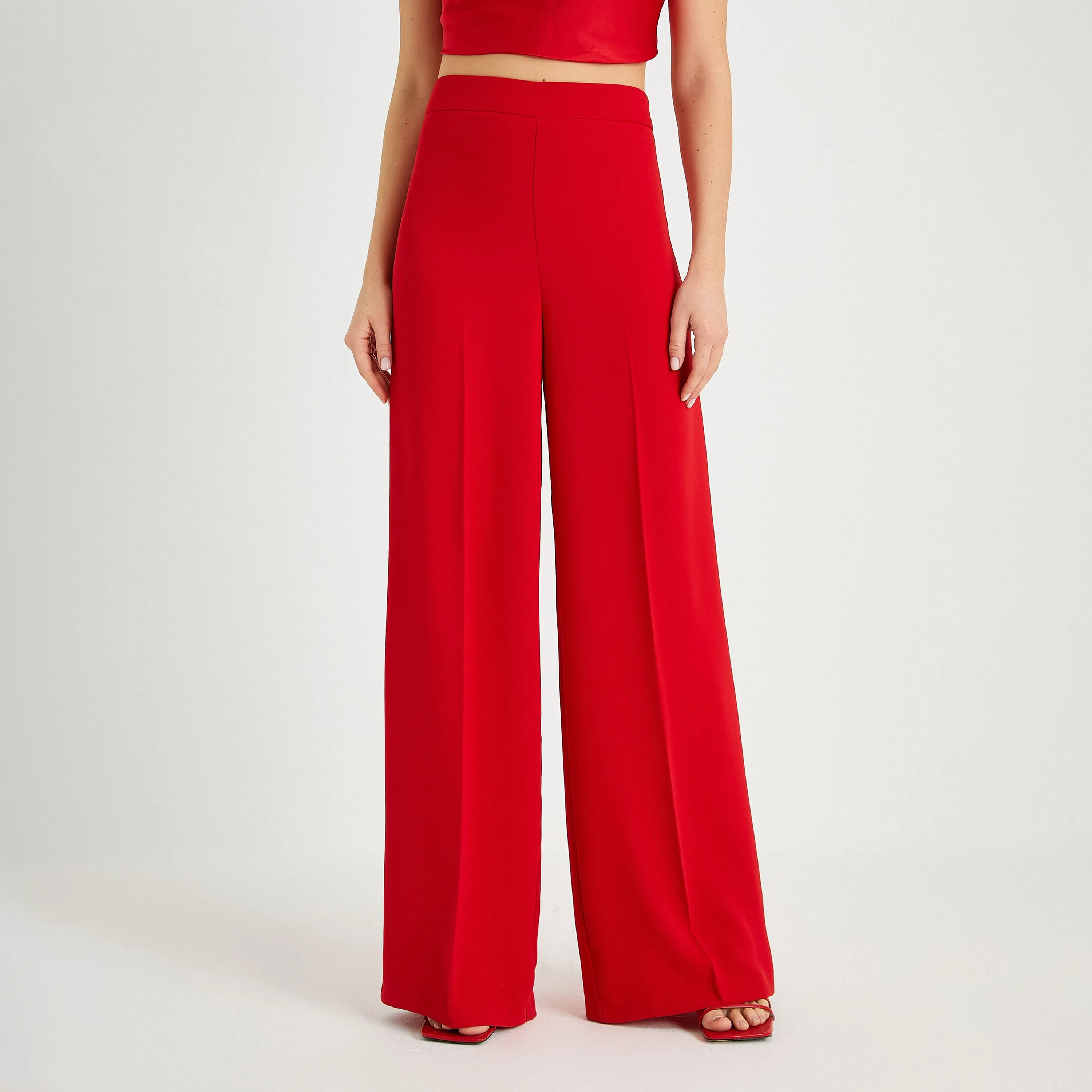 KOTON Regular Fit High-Rise Women's Wide Leg Trousers-women-clothing-trousers-image-1